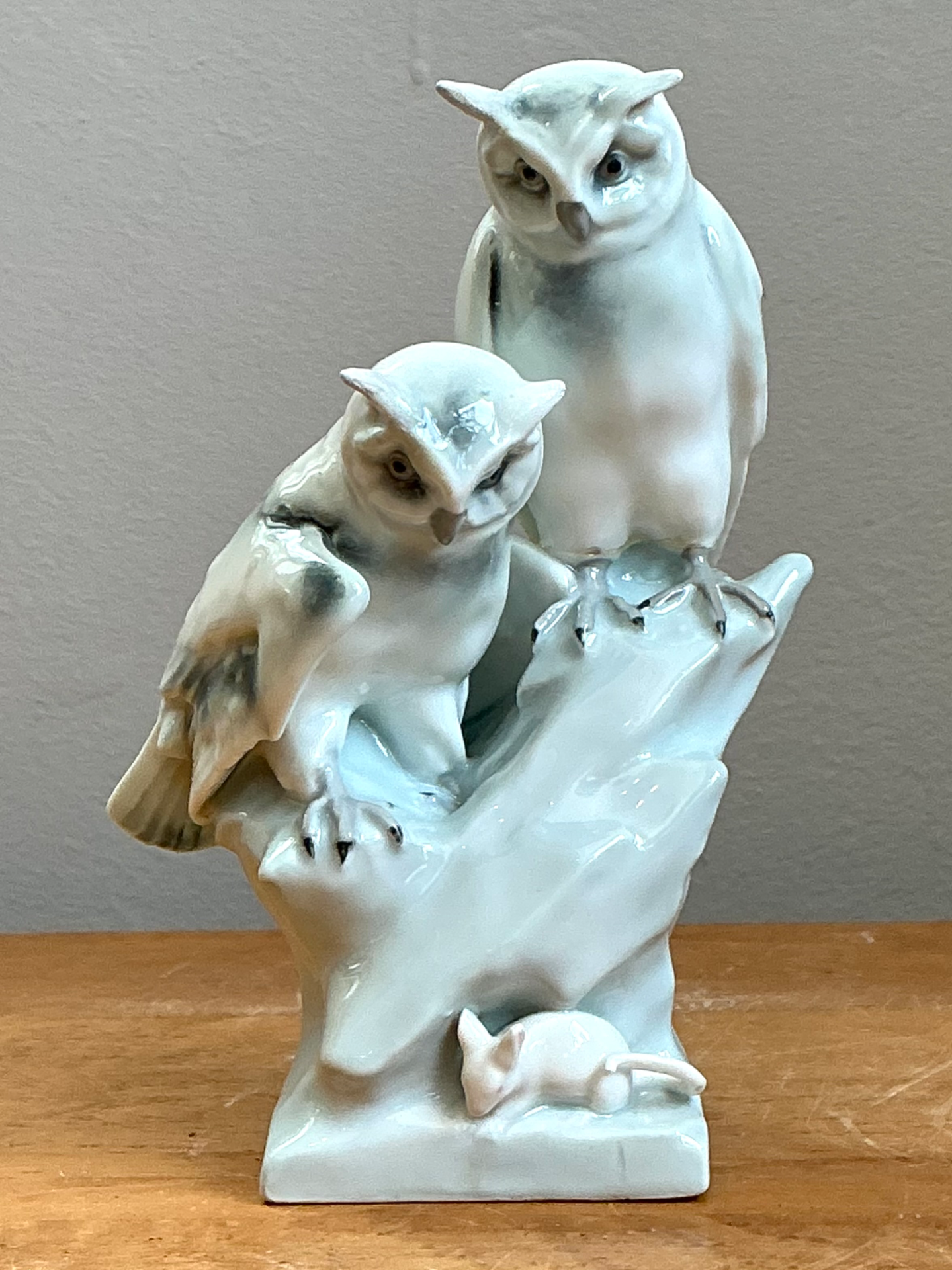 Vintage Royal Copenhagen Porcelain Owl Figurine - Top view
