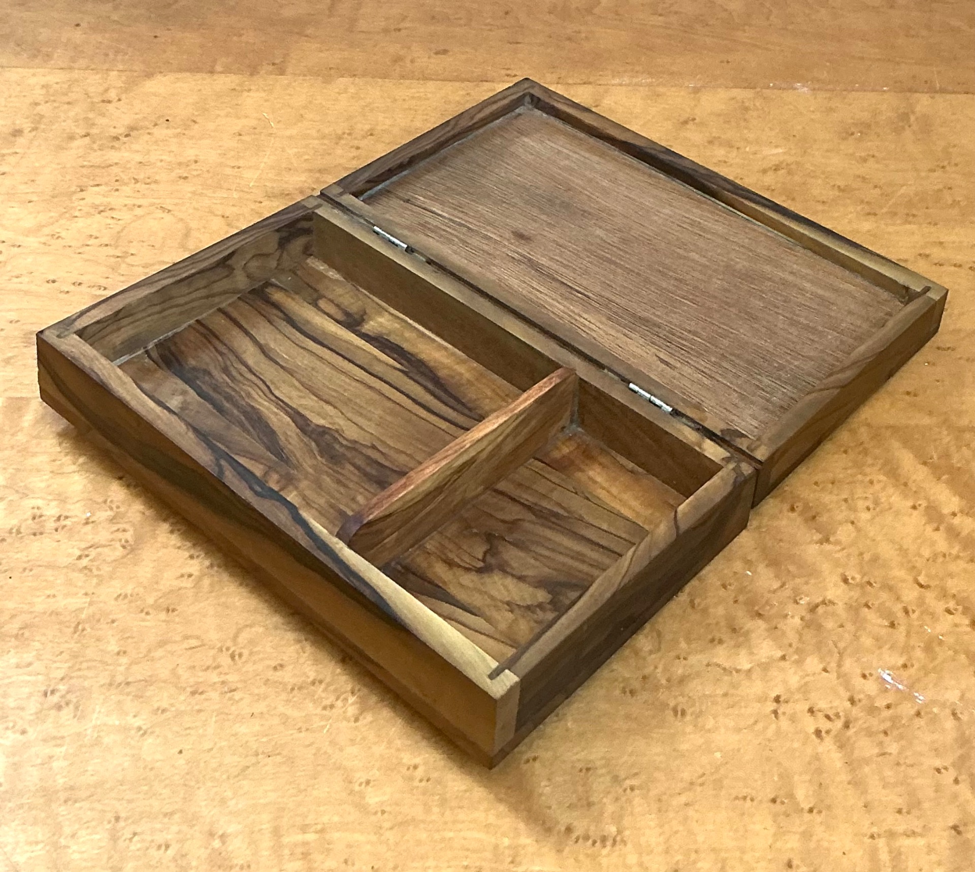 Vintage Checkered Wood Decorative Box - Detail view