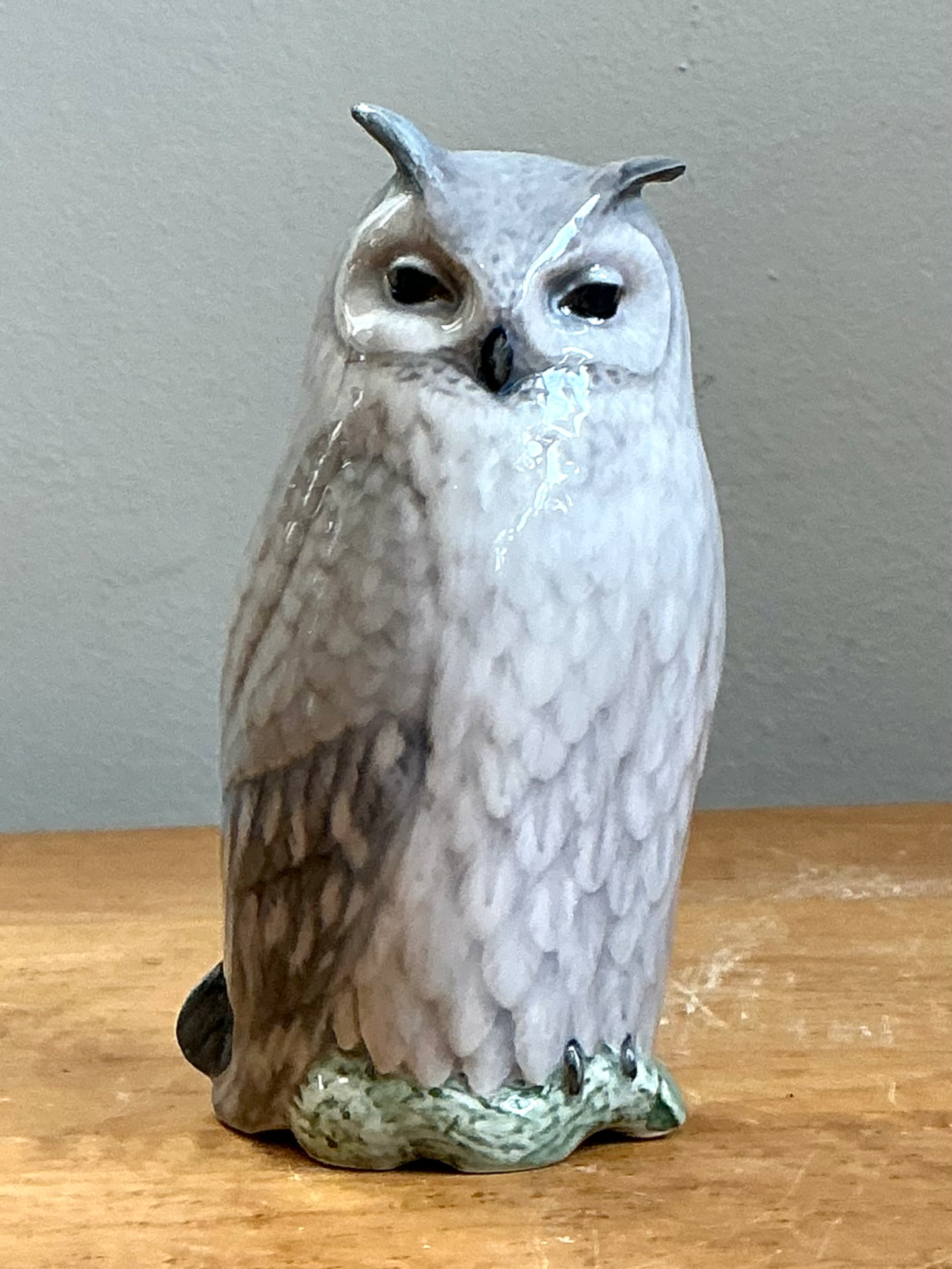 Vintage Royal Copenhagen Porcelain Owl Figurine - Side view