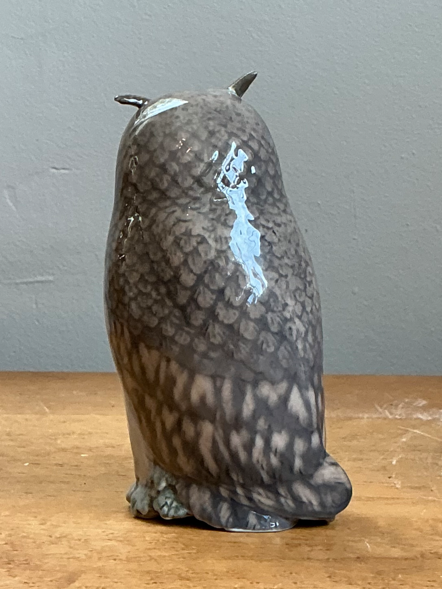Vintage Royal Copenhagen Porcelain Owl Figurine - Top view