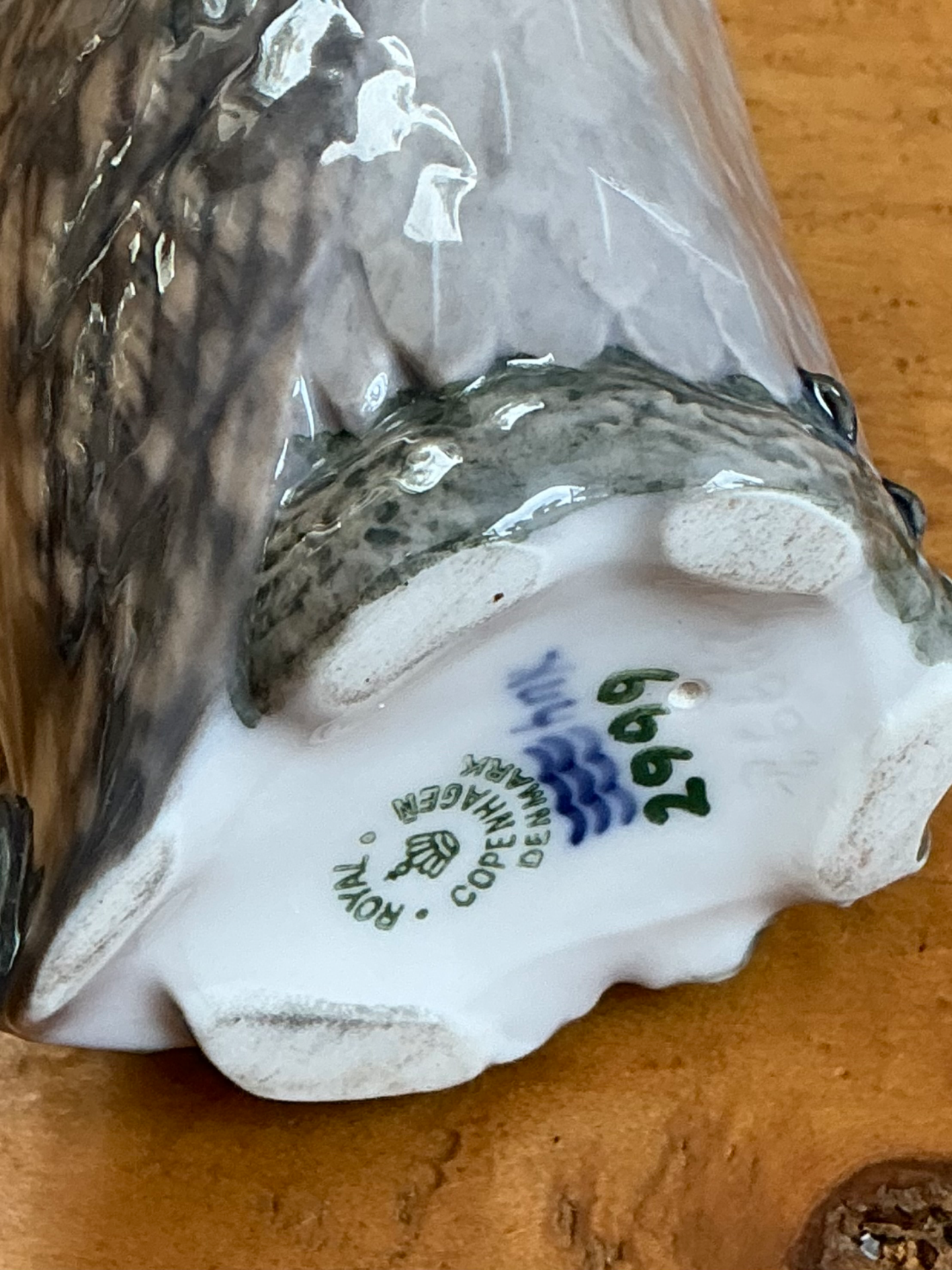 Vintage Royal Copenhagen Porcelain Owl Figurine - Back view