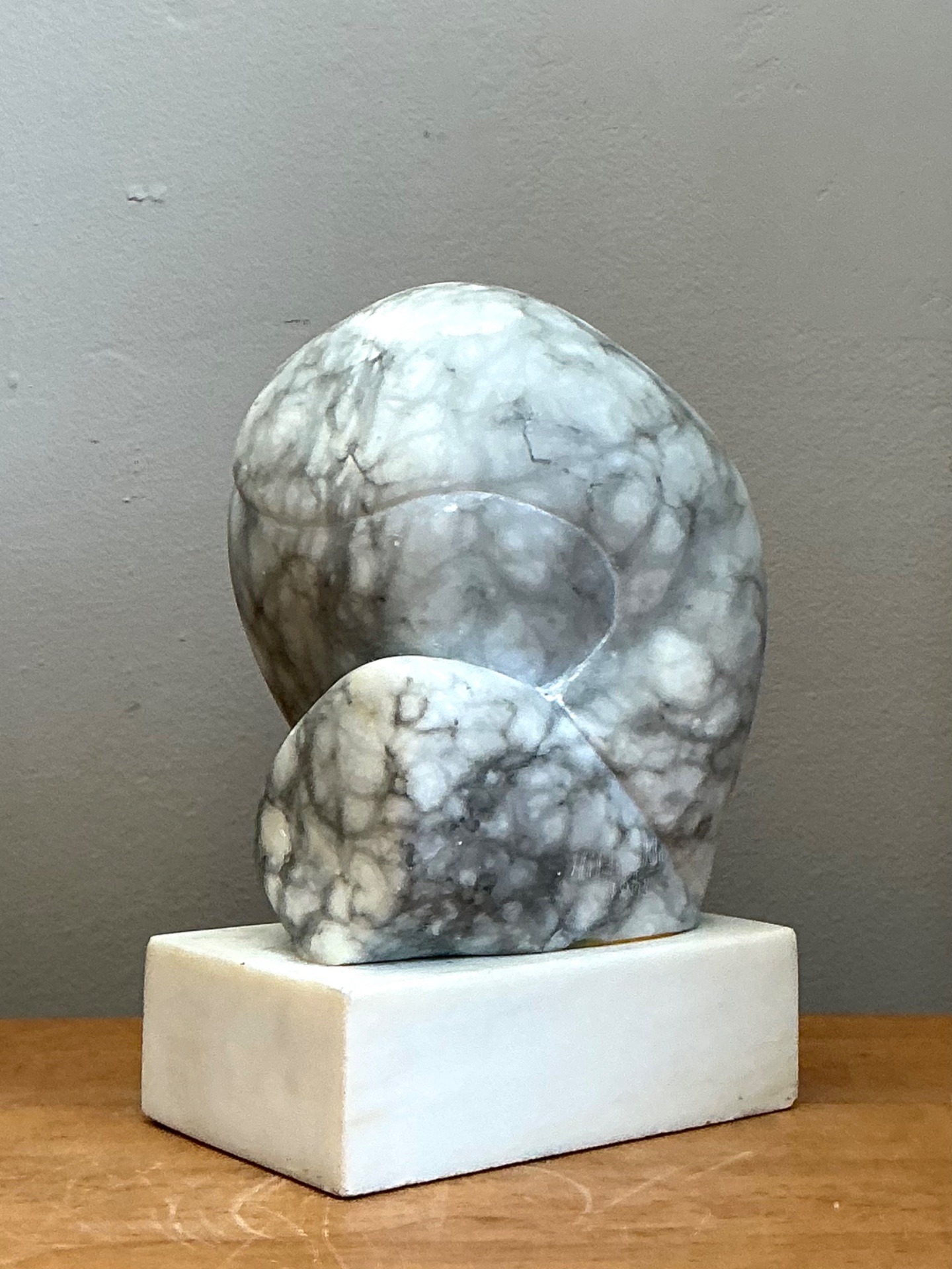 Vintage Marble Abstract Form Sculpture - Side view