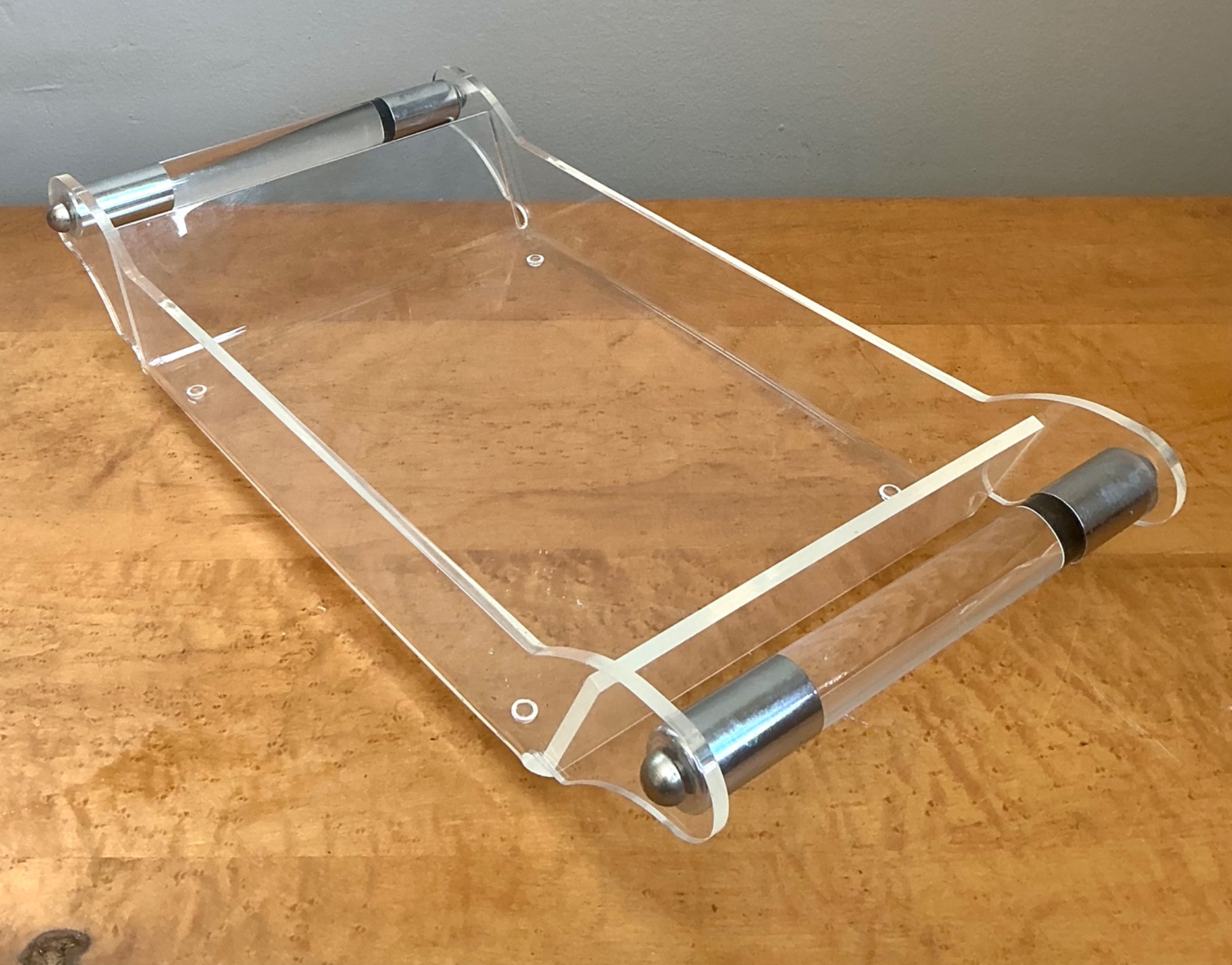 Vintage Lucite and Chrome Tray - Top view