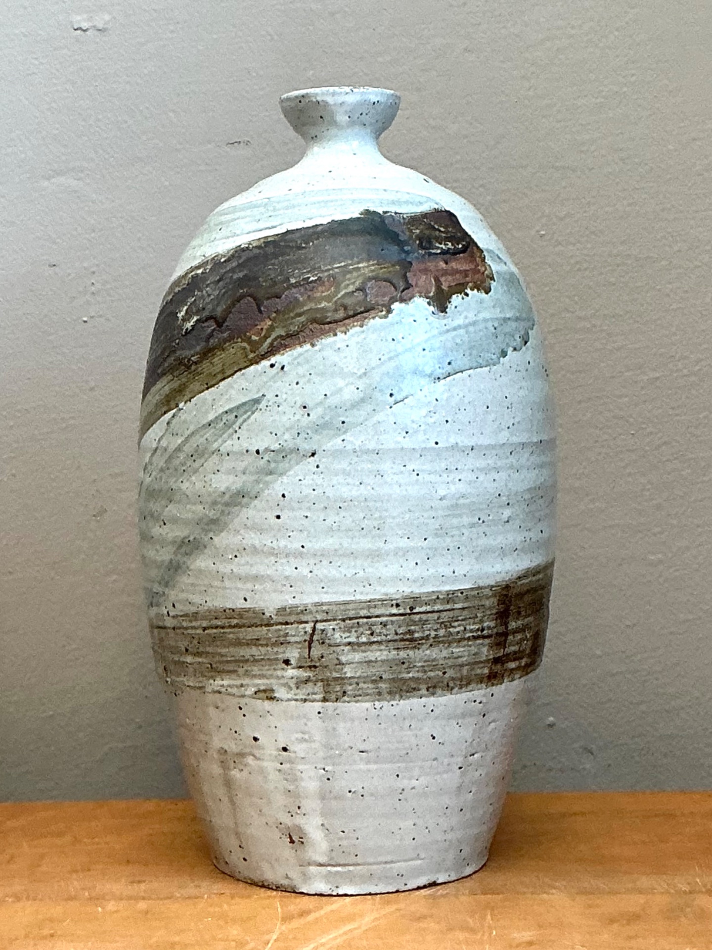 Vintage Handcrafted Abstract Ceramic Vase - Top view