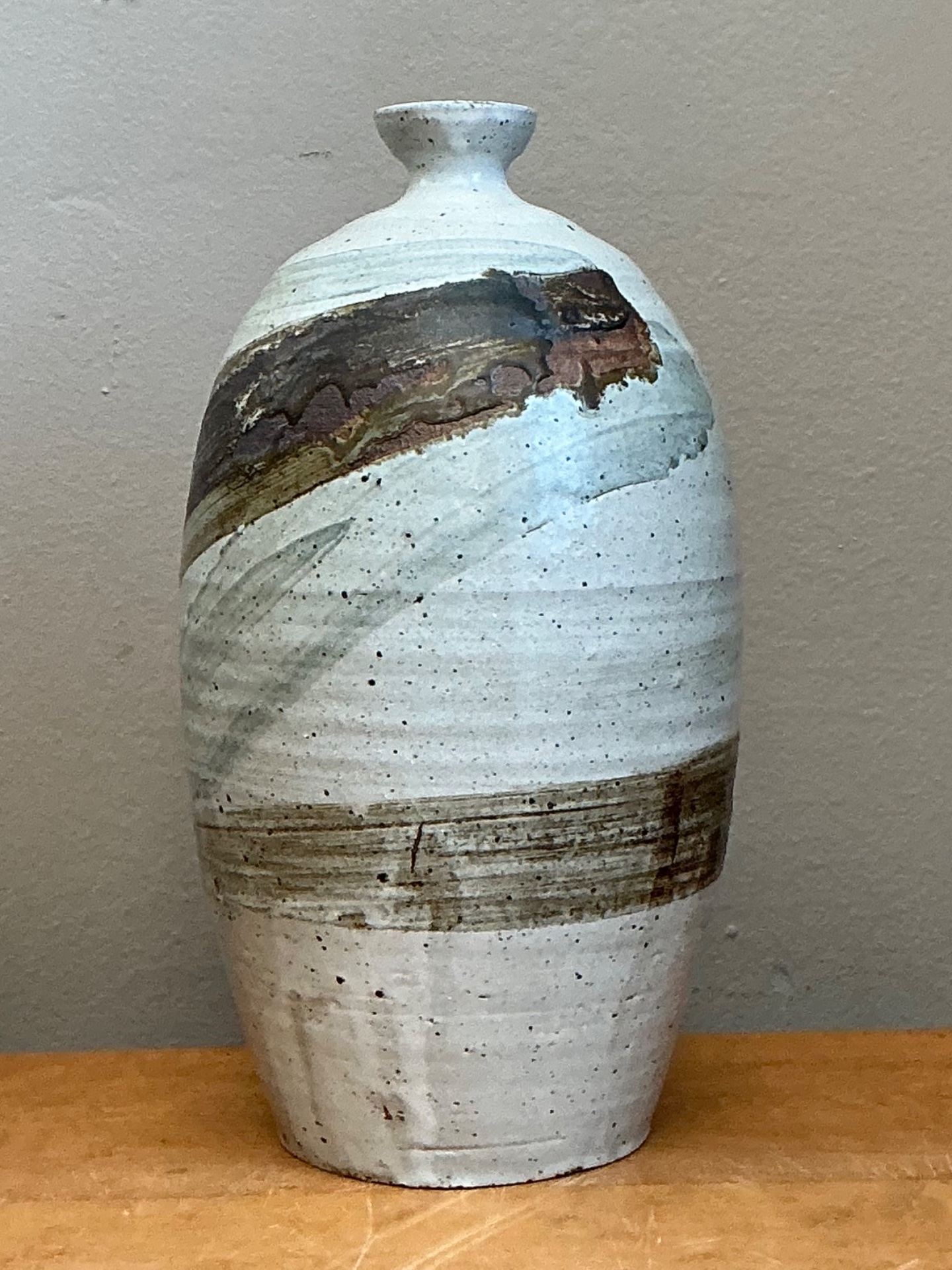 Vintage Handcrafted Abstract Ceramic Vase - Back view