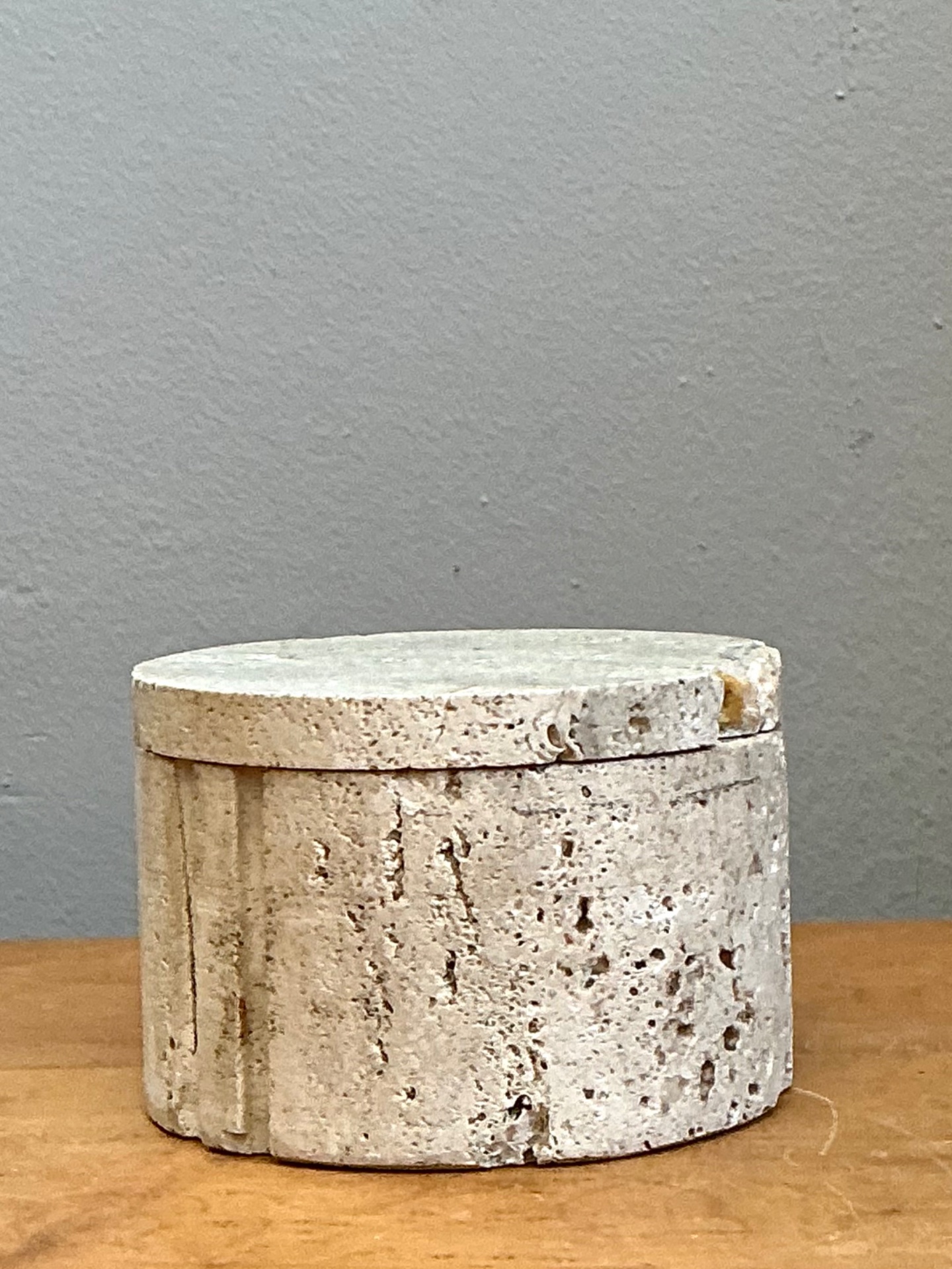 Vintage Italian Coquina Stone Box - Back view