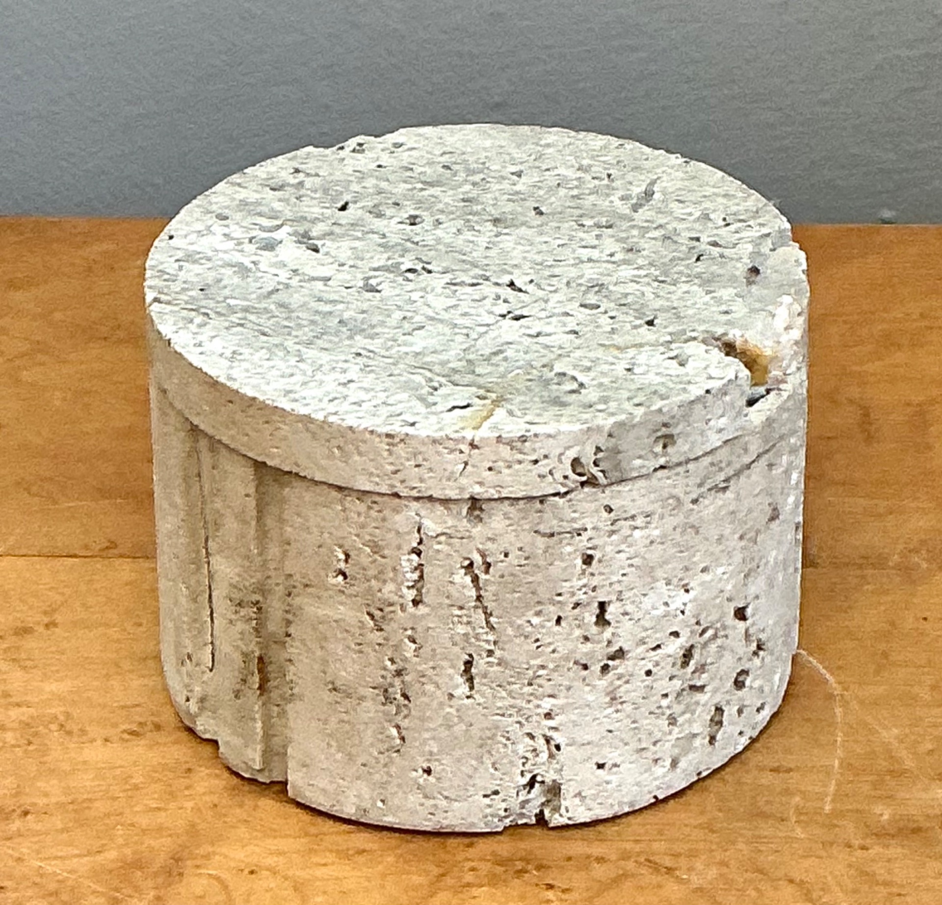 Vintage Italian Coquina Stone Box - Detail view