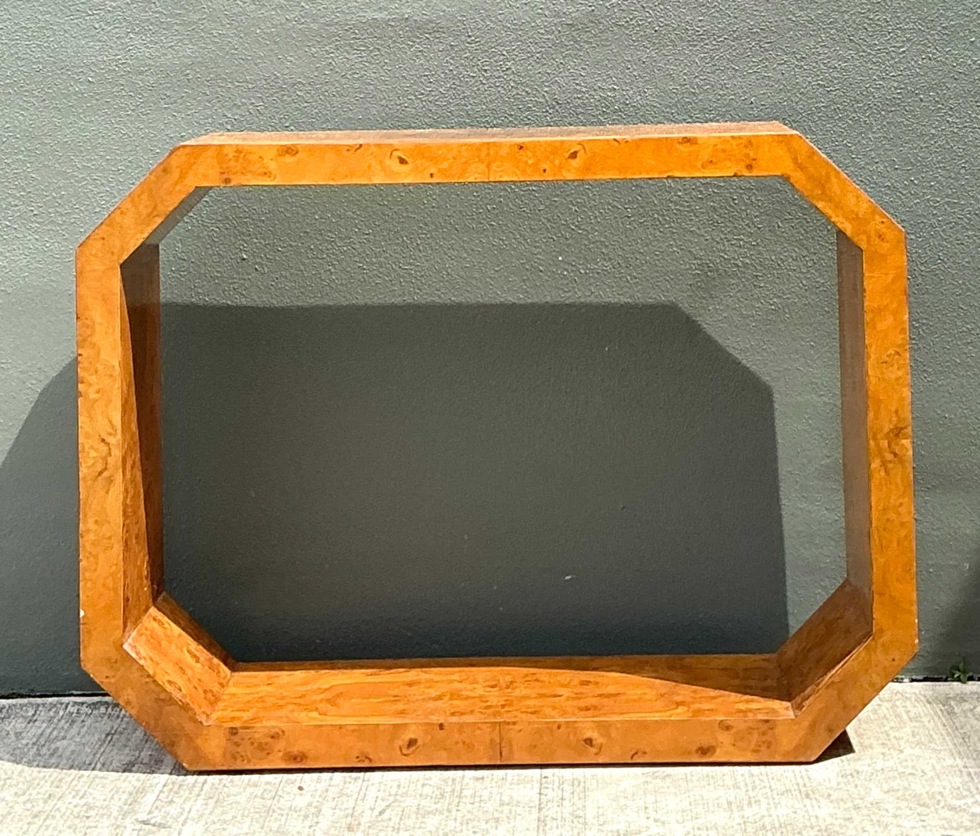 Vintage Burl Wood Console Table - Back view