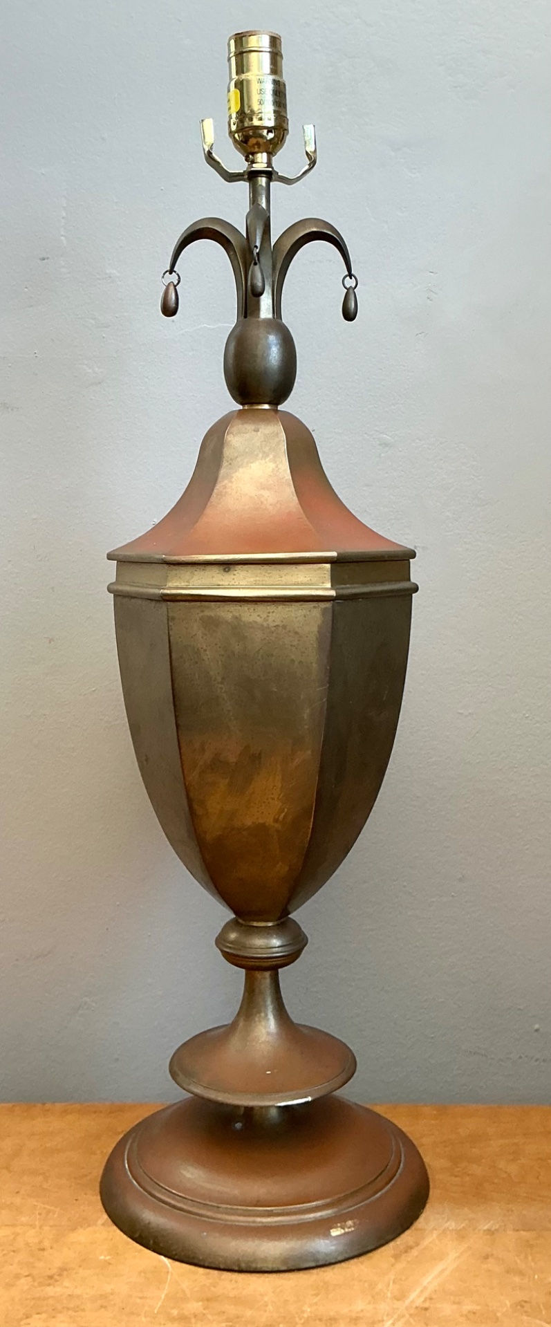 Vintage Chapman Metal Urn Form Table Lamp - Top view