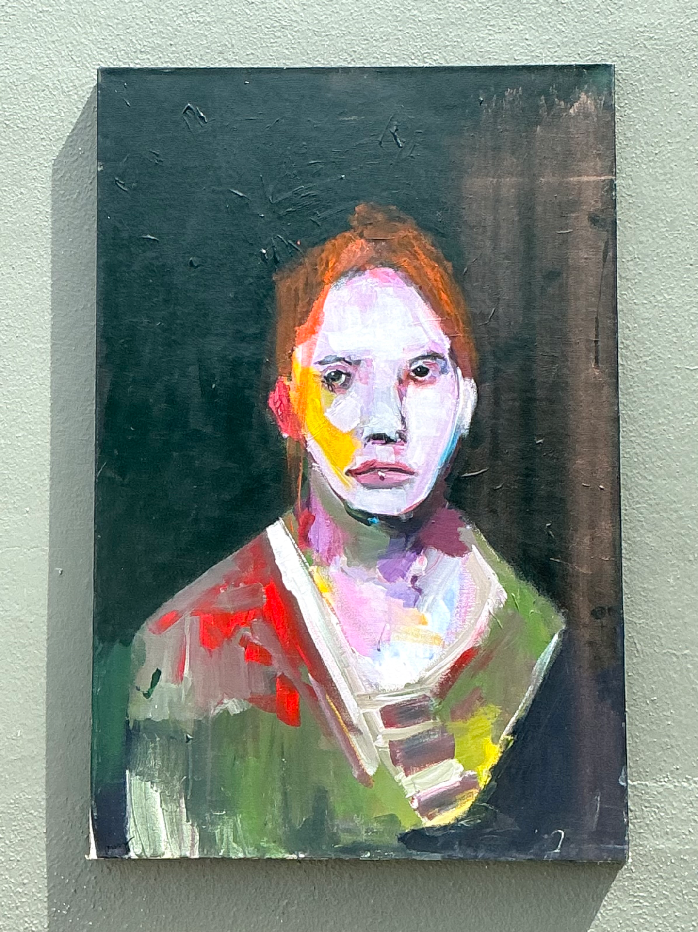 Vintage Abstract Figurative Oil Painting - Side view