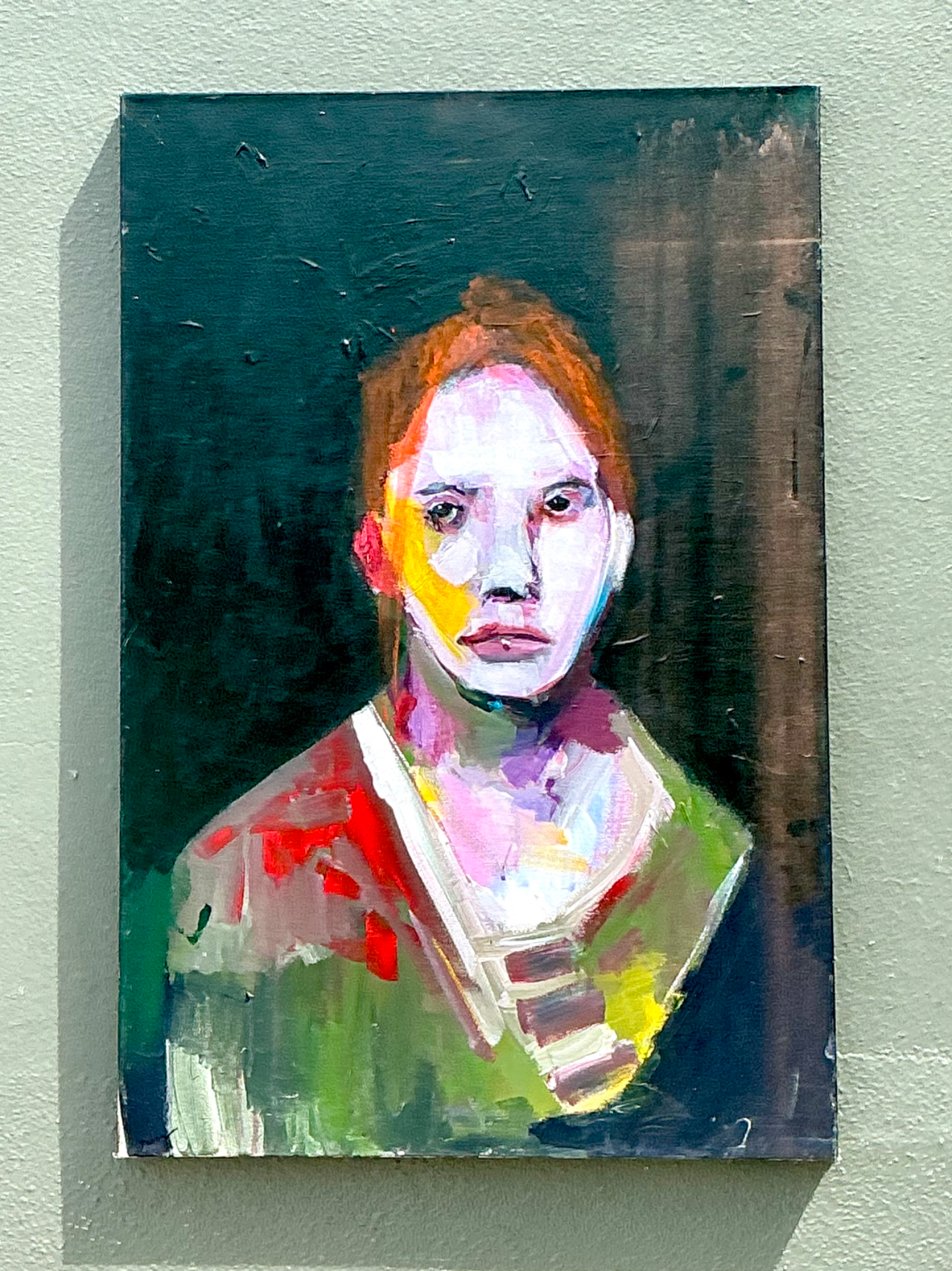 Vintage Abstract Figurative Oil Painting - Top view