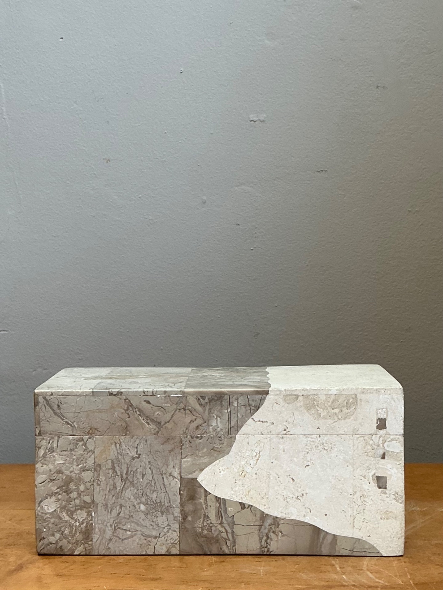 Vintage Tessellated Stone Box - Detail view