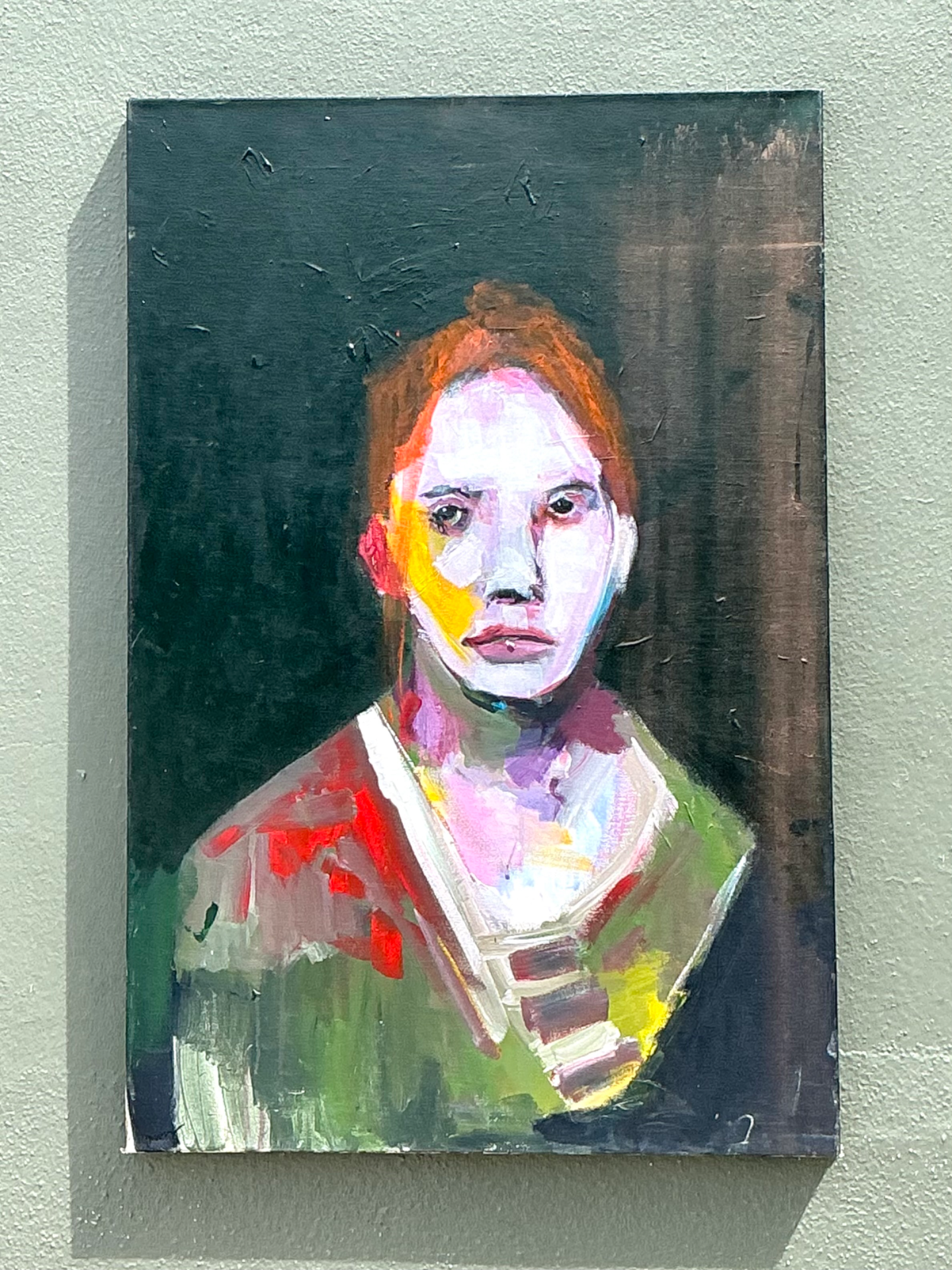 Vintage Abstract Figurative Oil Painting - Detail view