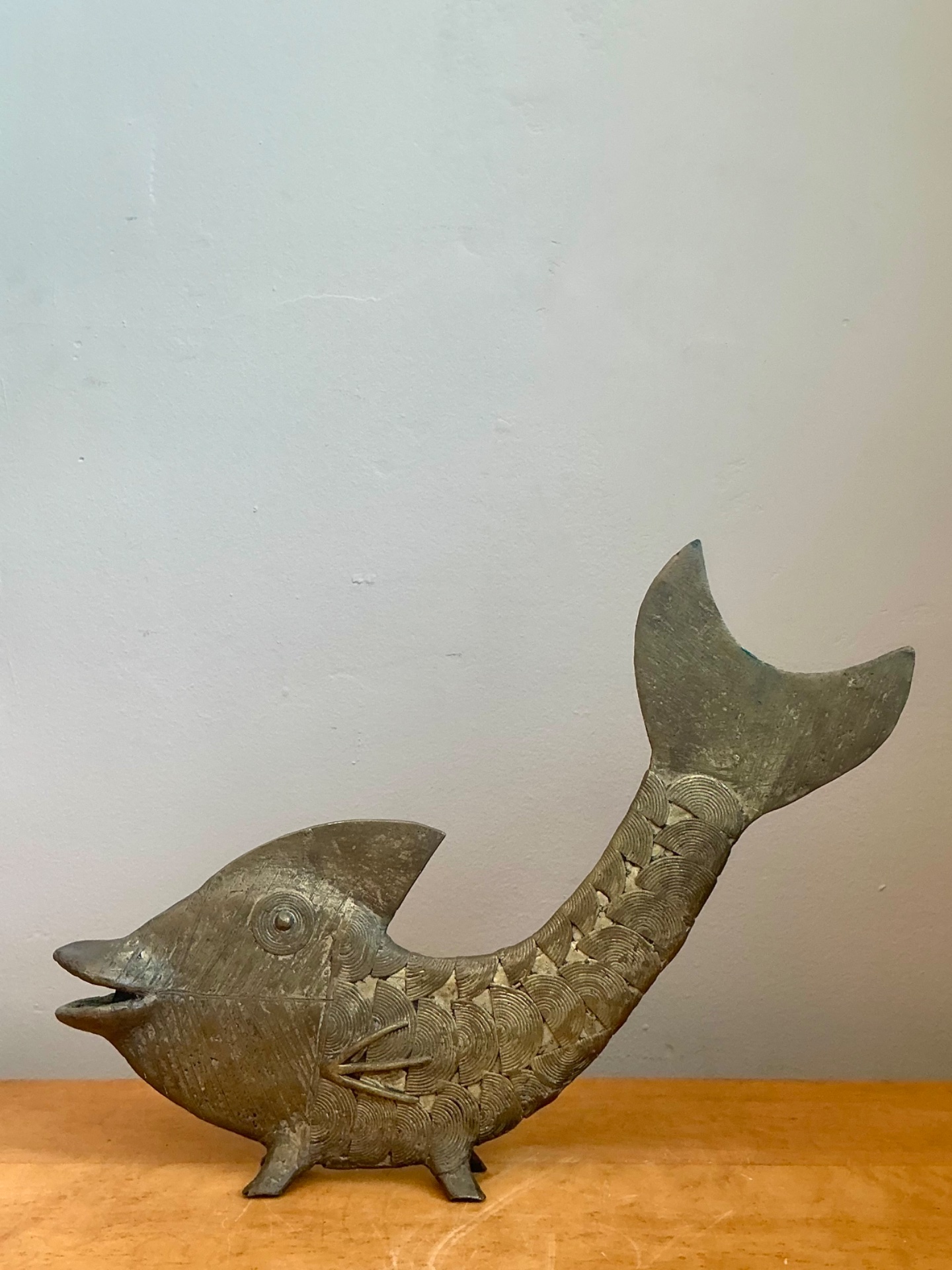 Mid-Century Modern Bronze Fish Figurine - Top view