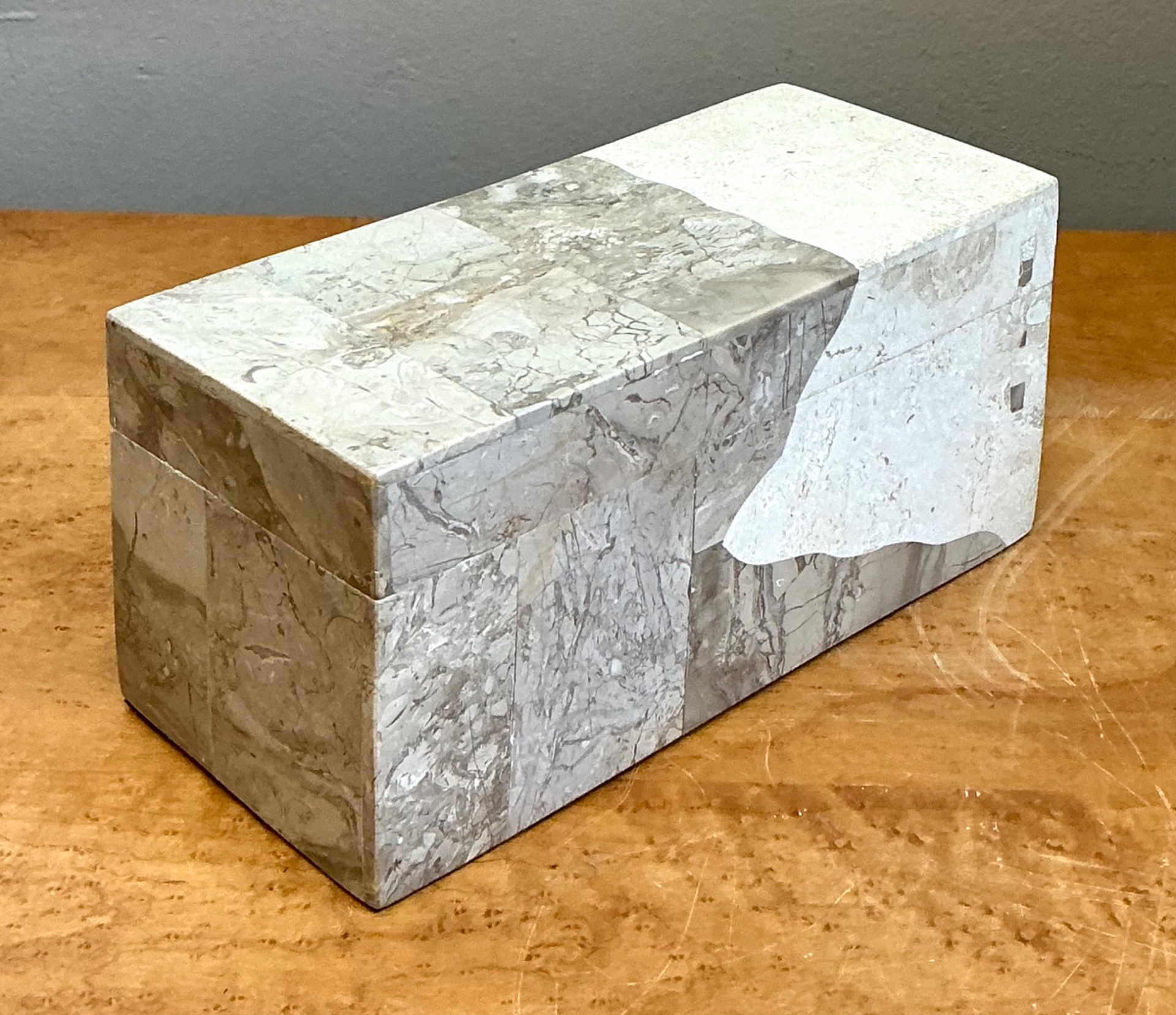 Vintage Tessellated Stone Box - Side view