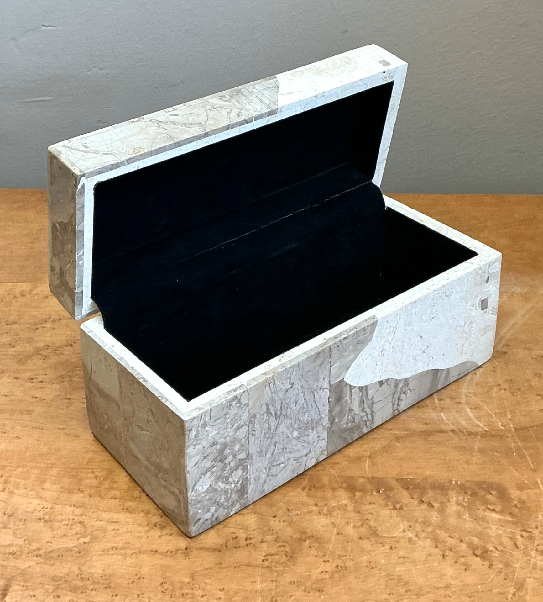 Vintage Tessellated Stone Box - Top view