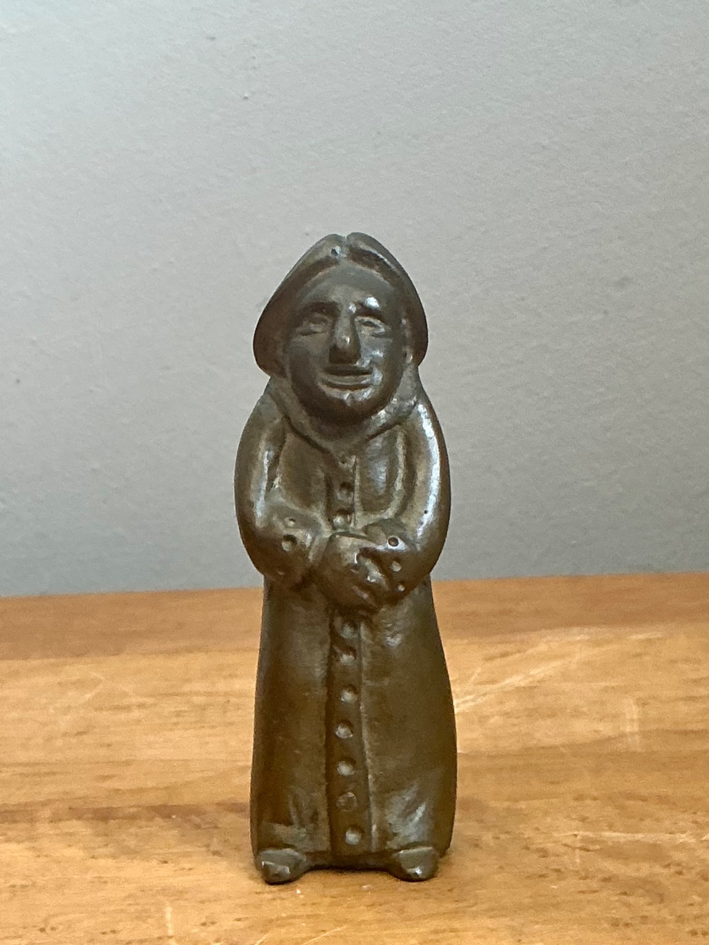 Antique Bronze Monk Sculpture - Detail view