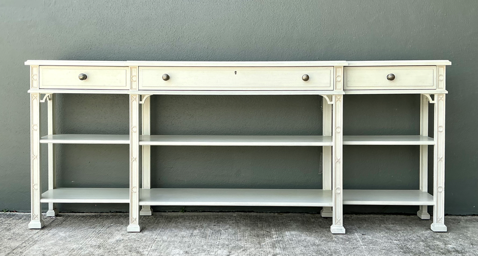 Vintage Stanley Painted Wood Console Table - Detail view
