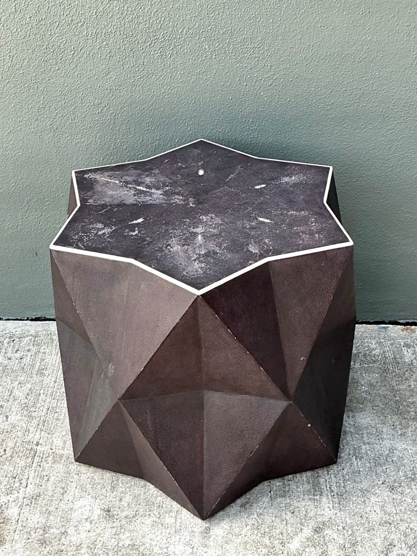 Vintage Faceted Shagreen Accent Table - Back view