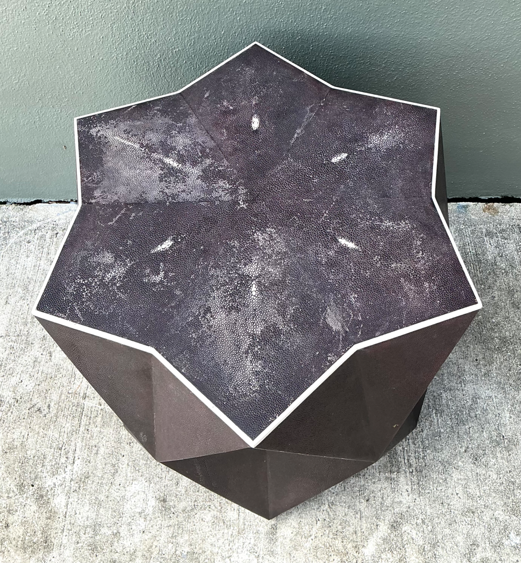 Vintage Faceted Shagreen Accent Table - Detail view
