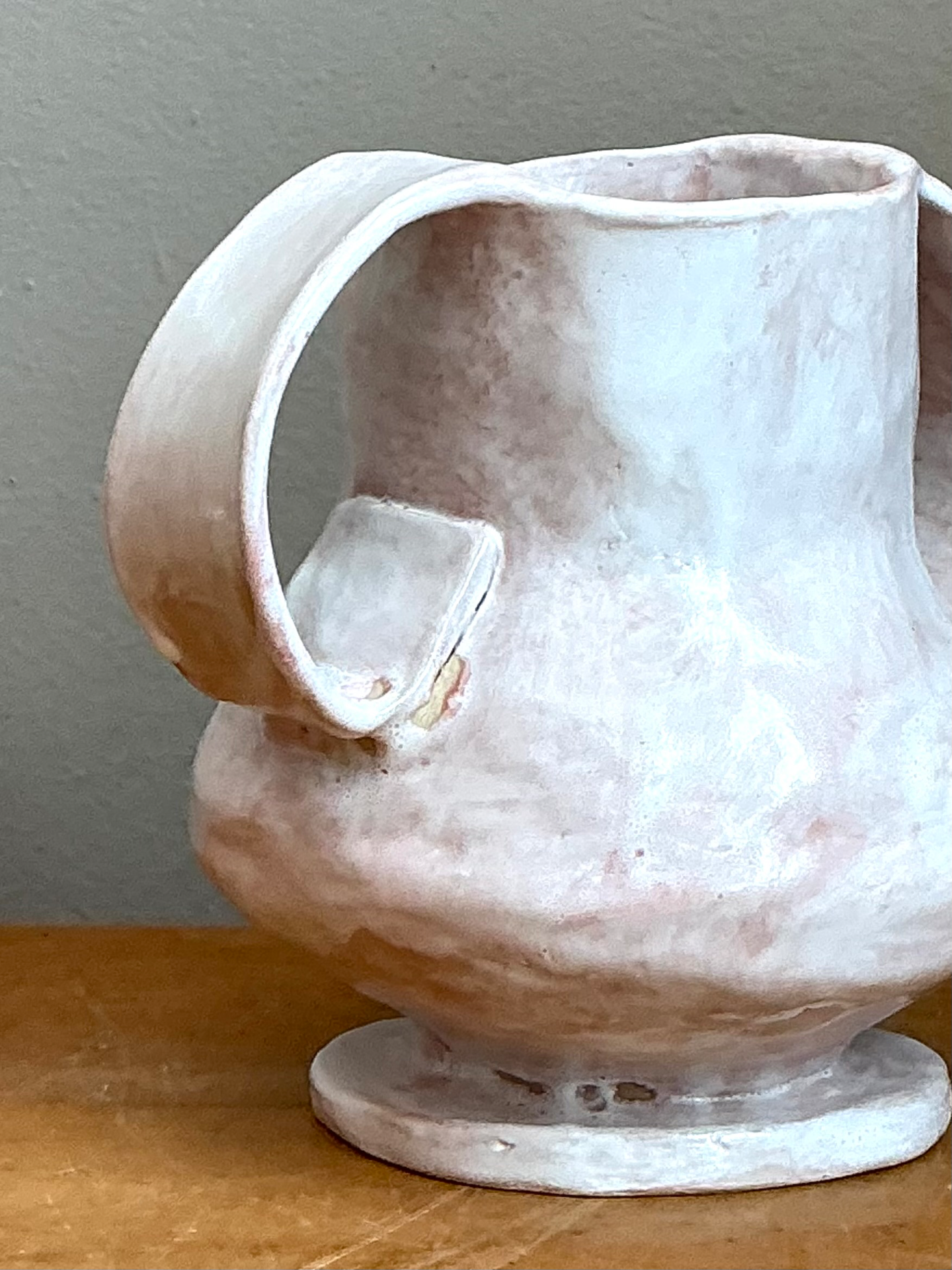 Vintage Ceramic Biomorphic Double Handle Vase - Back view
