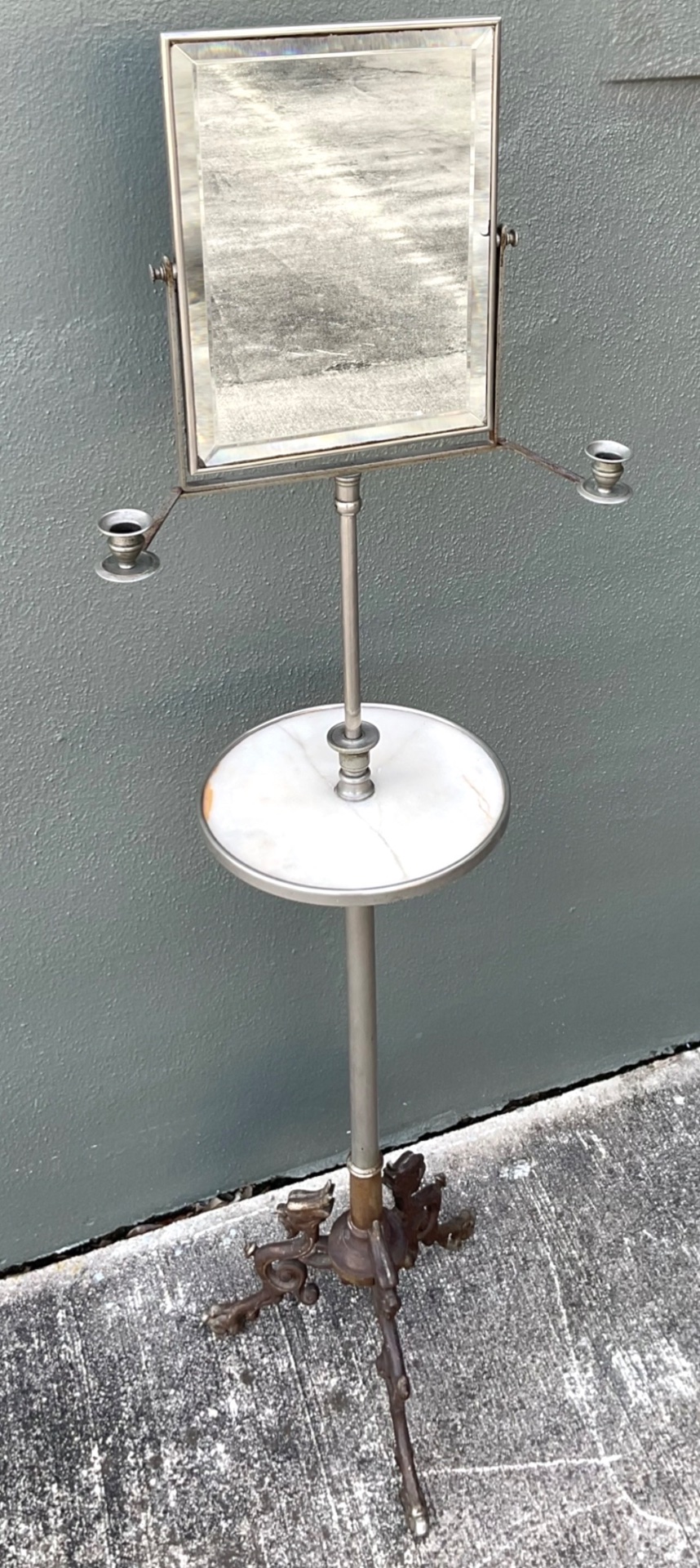 Vintage Standing Candle Mirror - Back view