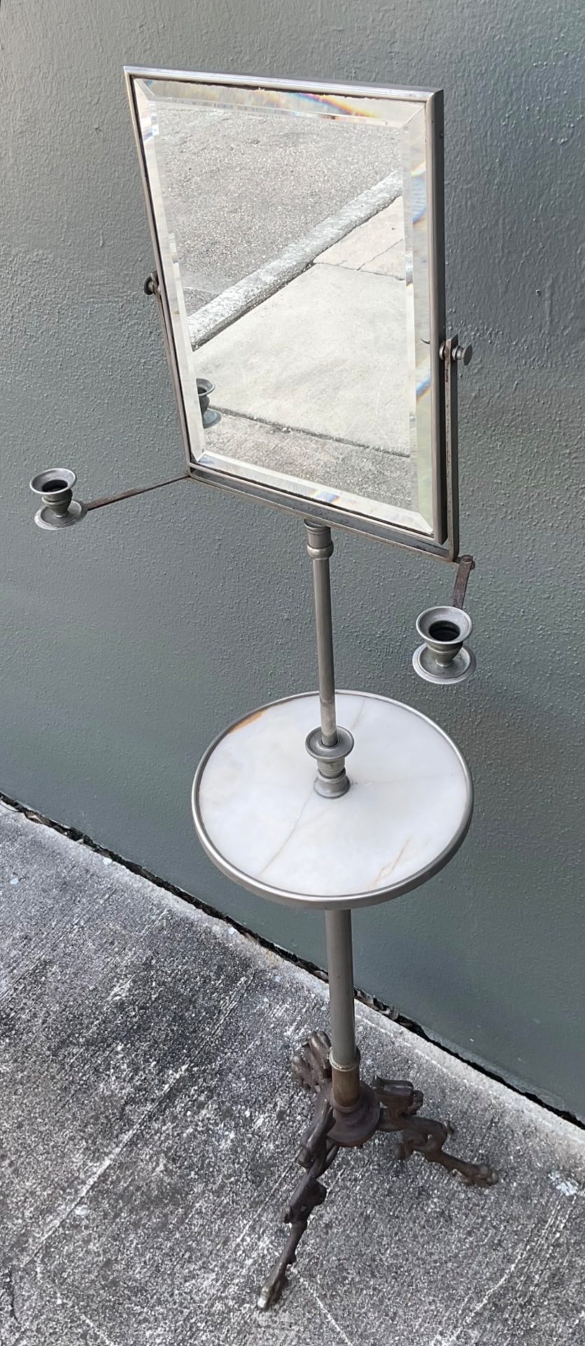 Vintage Standing Candle Mirror - Side view