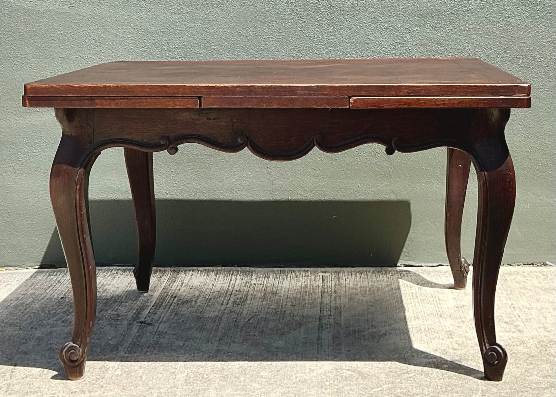 Vintage Herringbone Extendable Dining Table - Side view