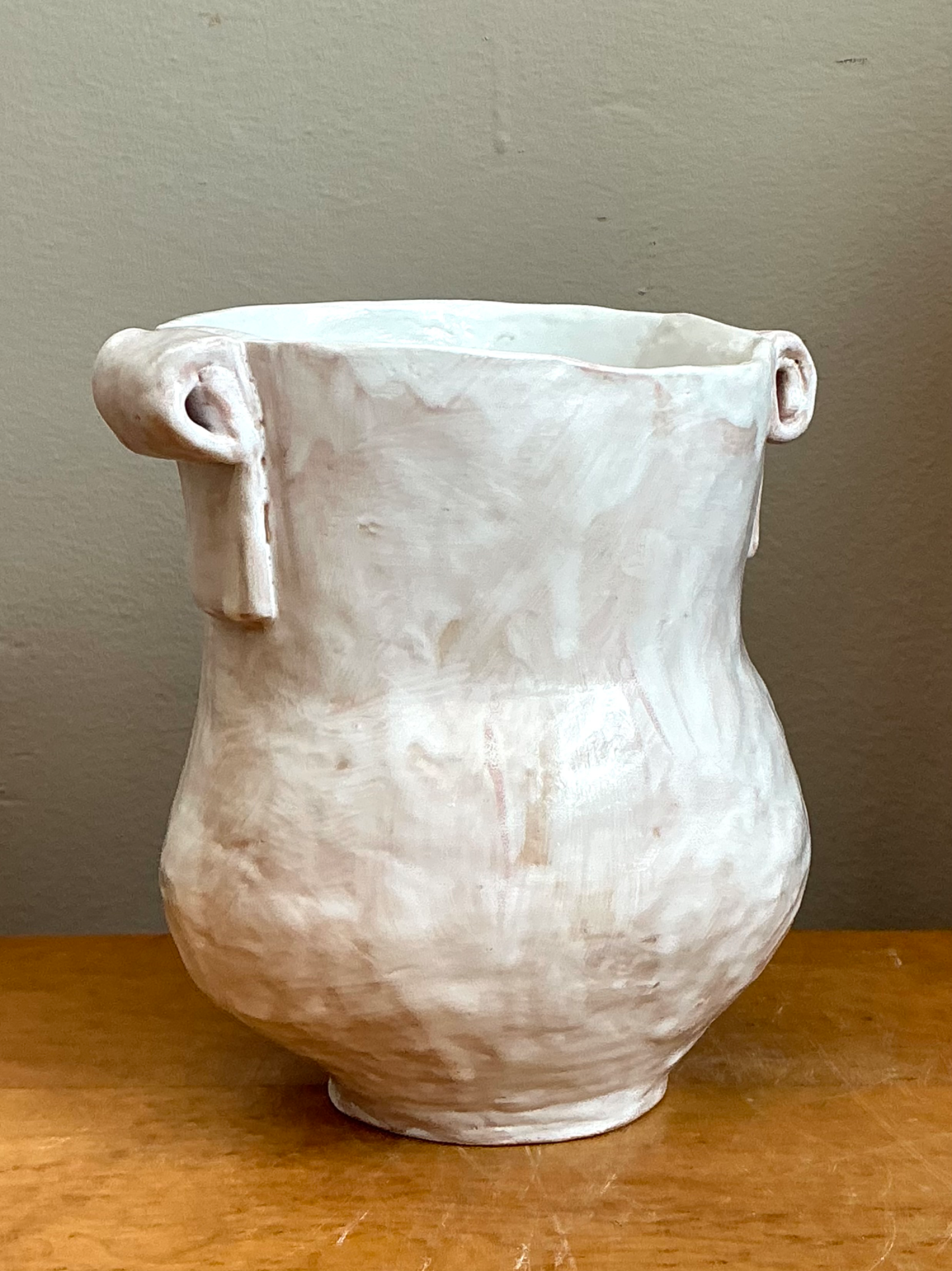 Vintage Biomorphic Ceramic Vase With Handles - Detail view