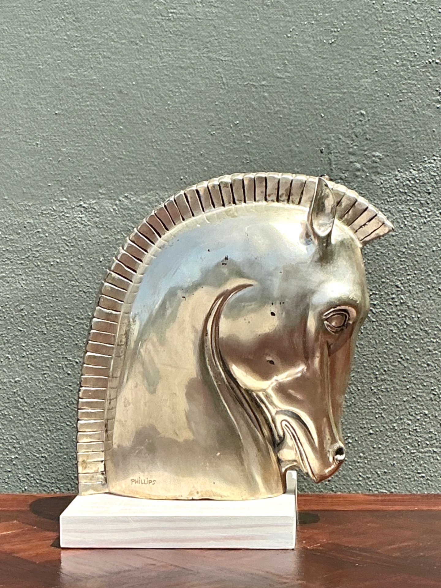 Vintage Horse Head Sculpture - Top view