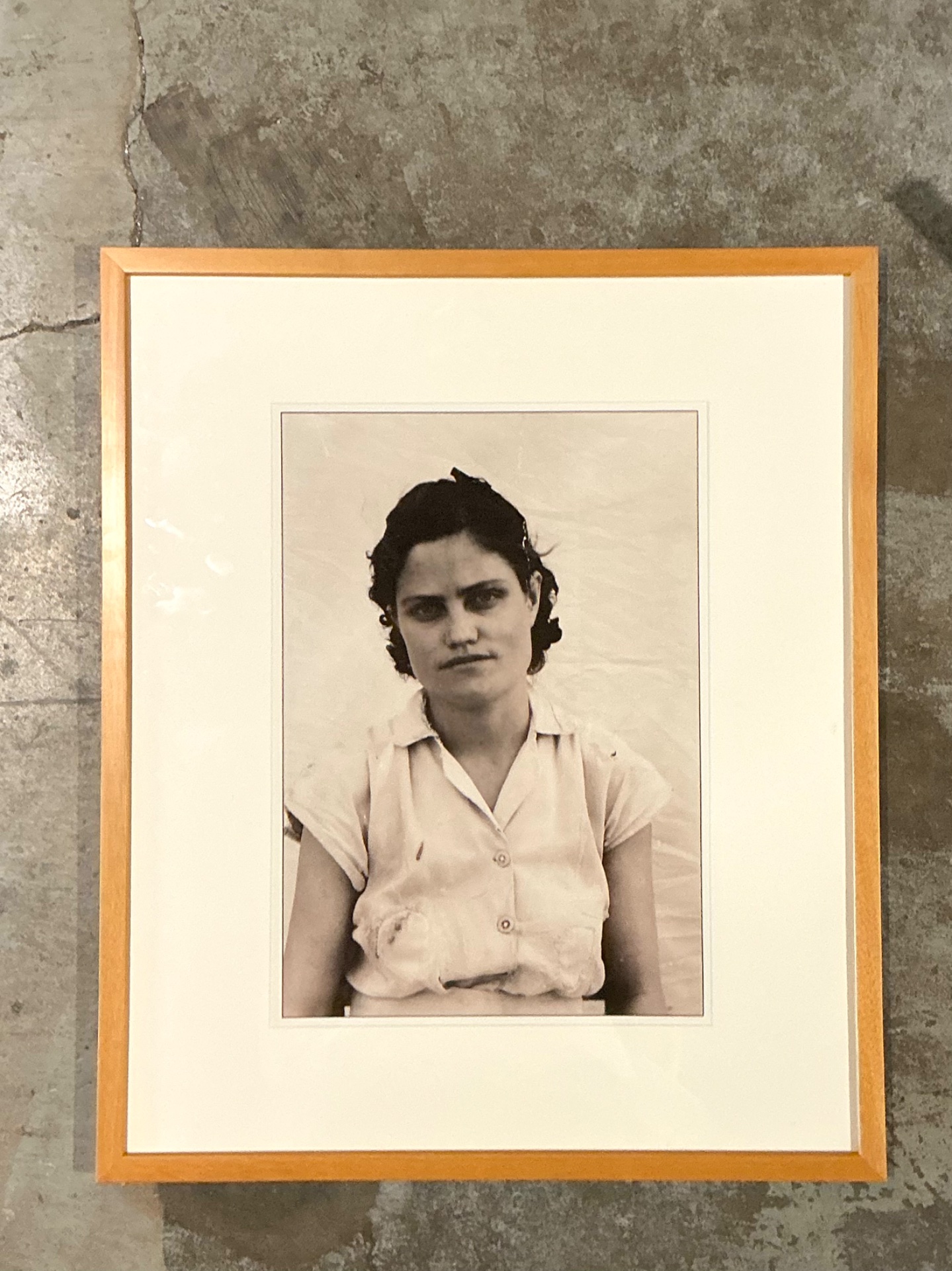 Vintage Black and White Portrait Photograph - Top view