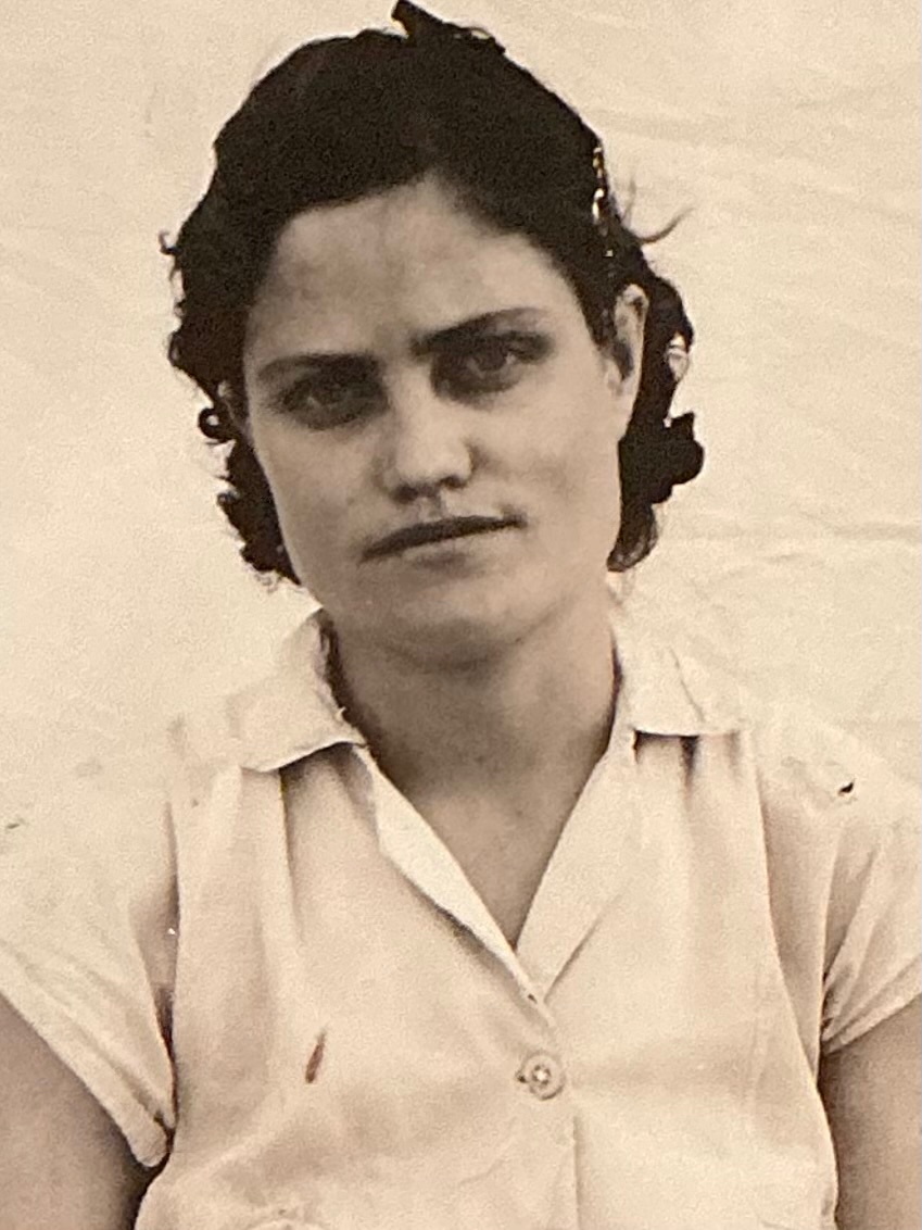 Vintage Black and White Portrait Photograph - Detail view
