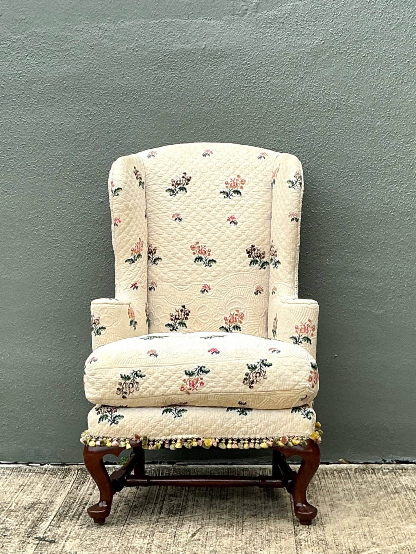 Vintage Petite Wingback Fireside Chair - Side view