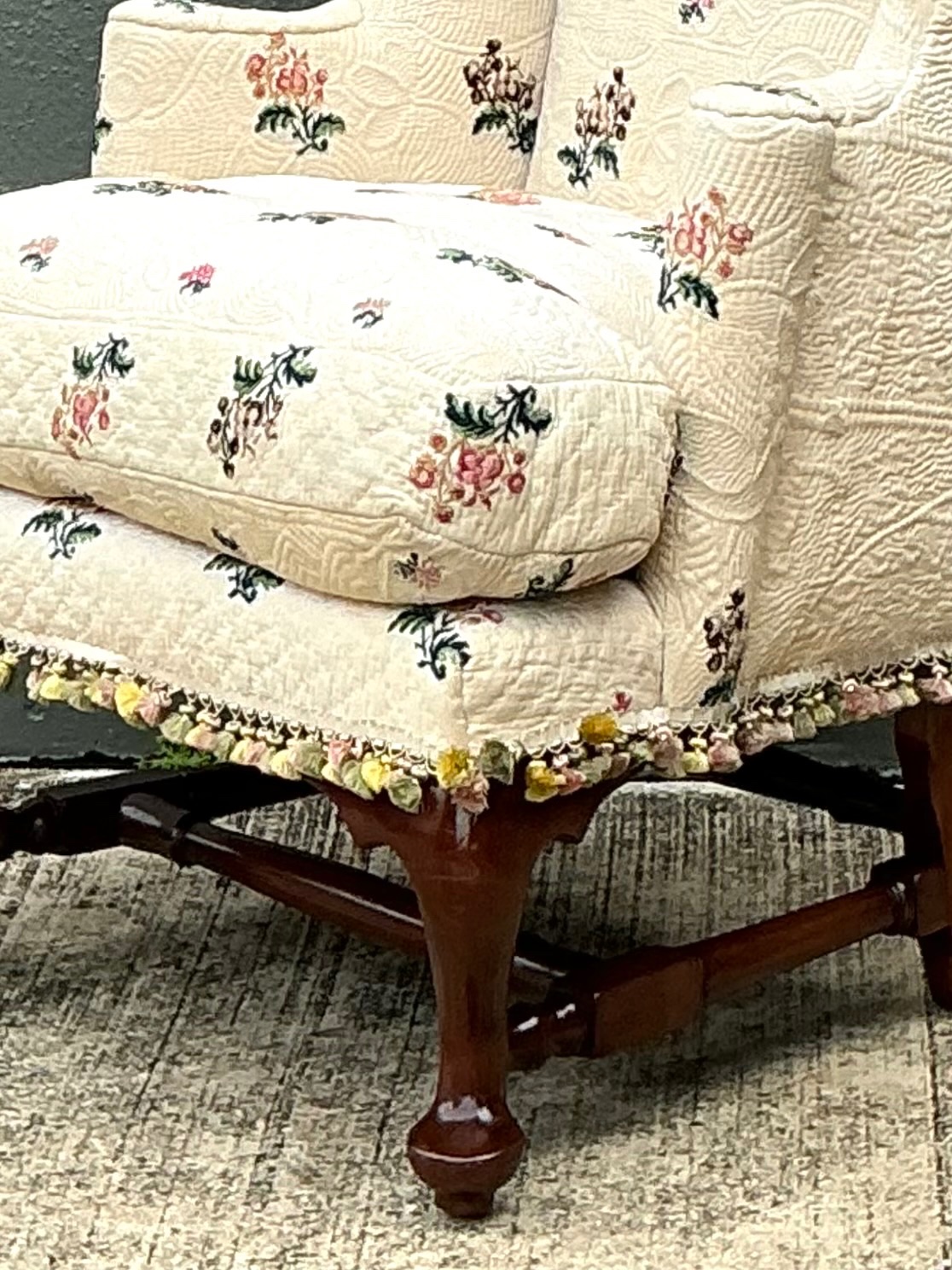 Vintage Petite Wingback Fireside Chair - Top view