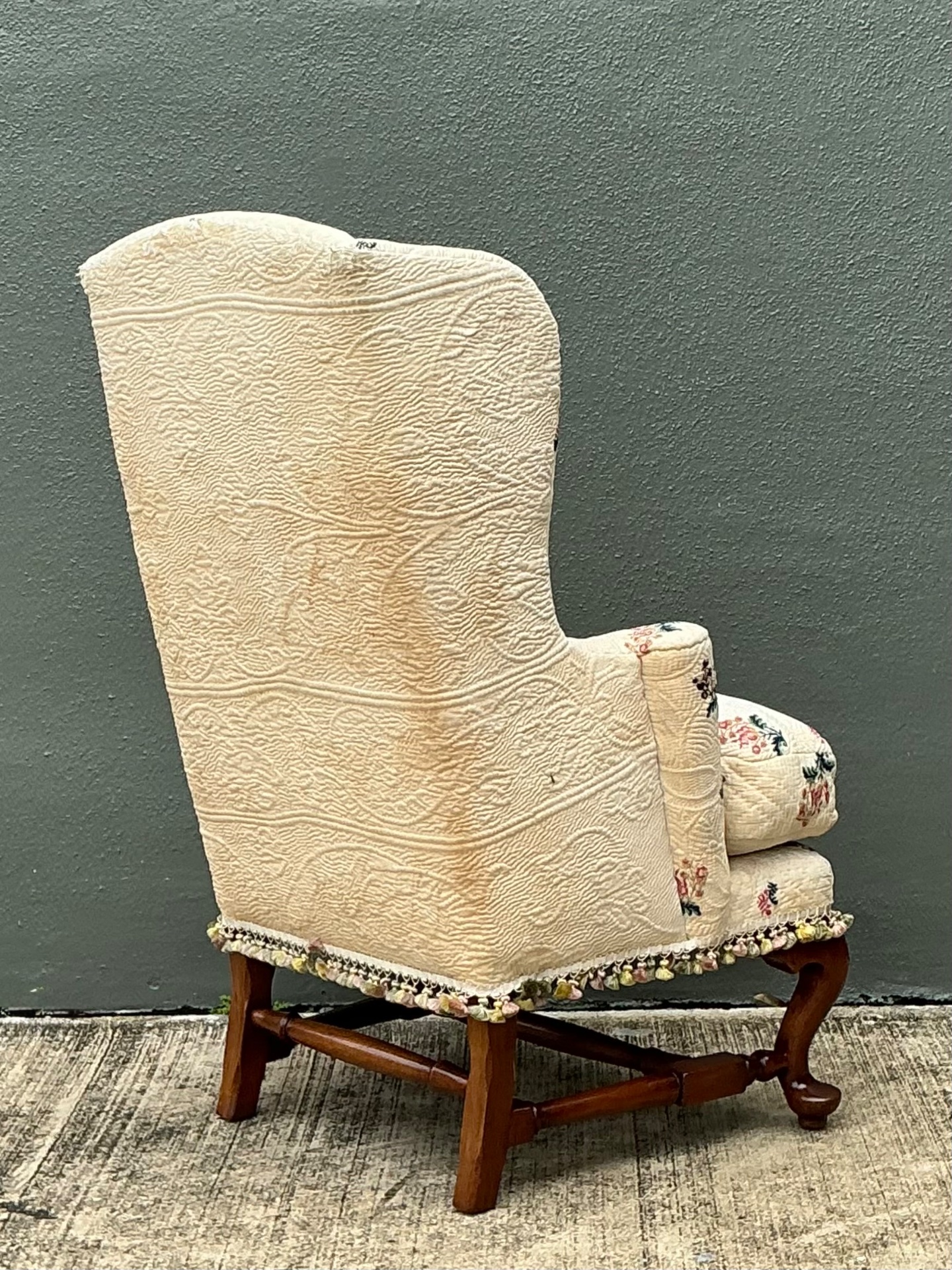 Vintage Petite Wingback Fireside Chair - Back view