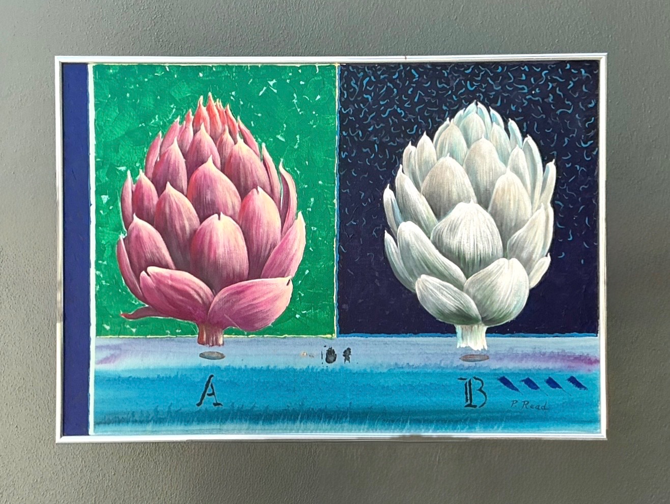 Peter Read Framed Artichoke Painting - Side view