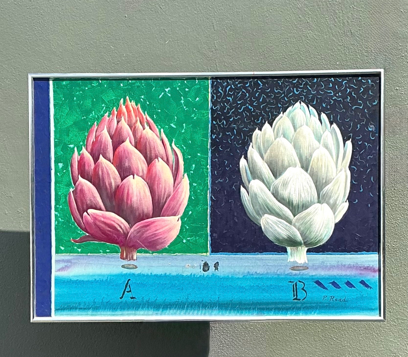 Peter Read Framed Artichoke Painting - Top view