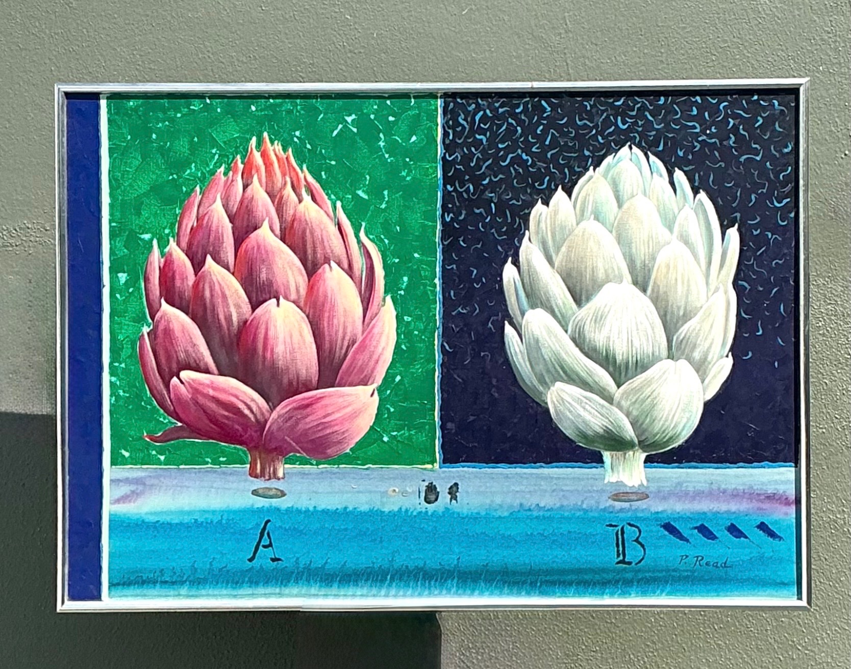 Peter Read Framed Artichoke Painting - Detail view