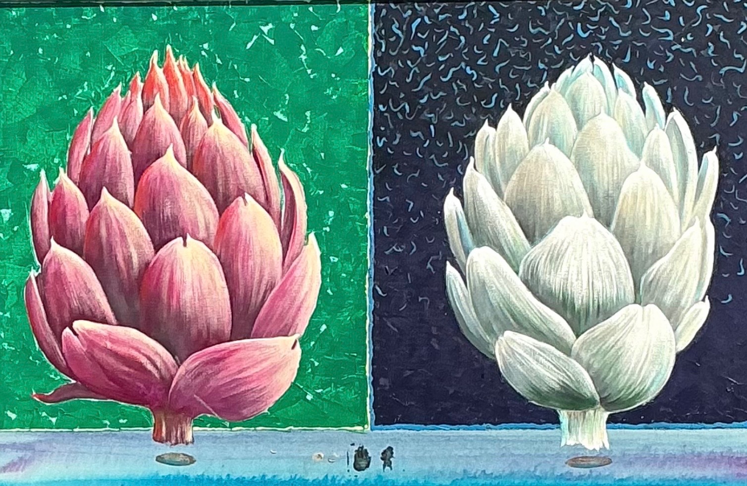 Peter Read Framed Artichoke Painting - Back view