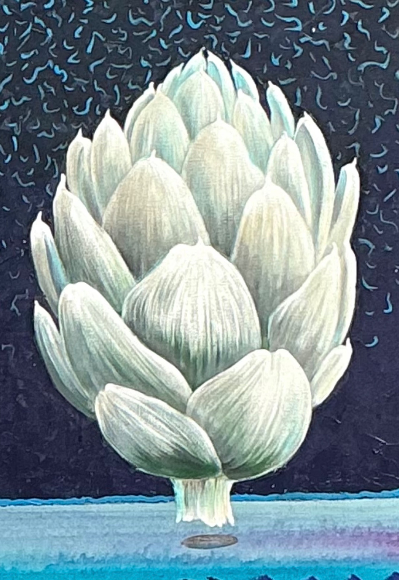Peter Read Framed Artichoke Painting - Back view