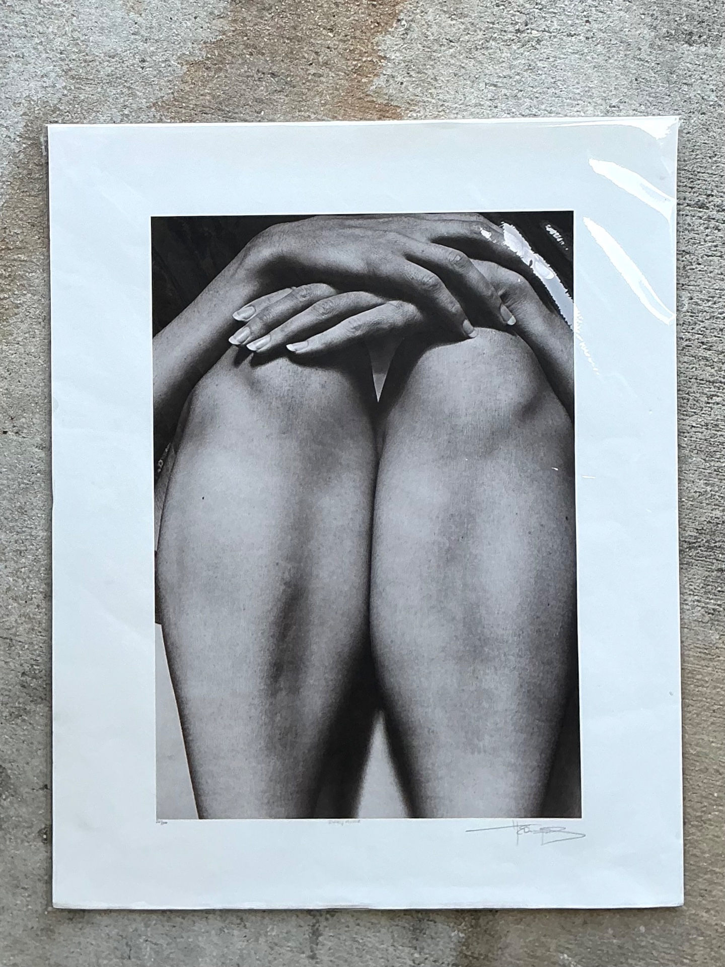 Vintage Signed Photographic Art Print - Detail view