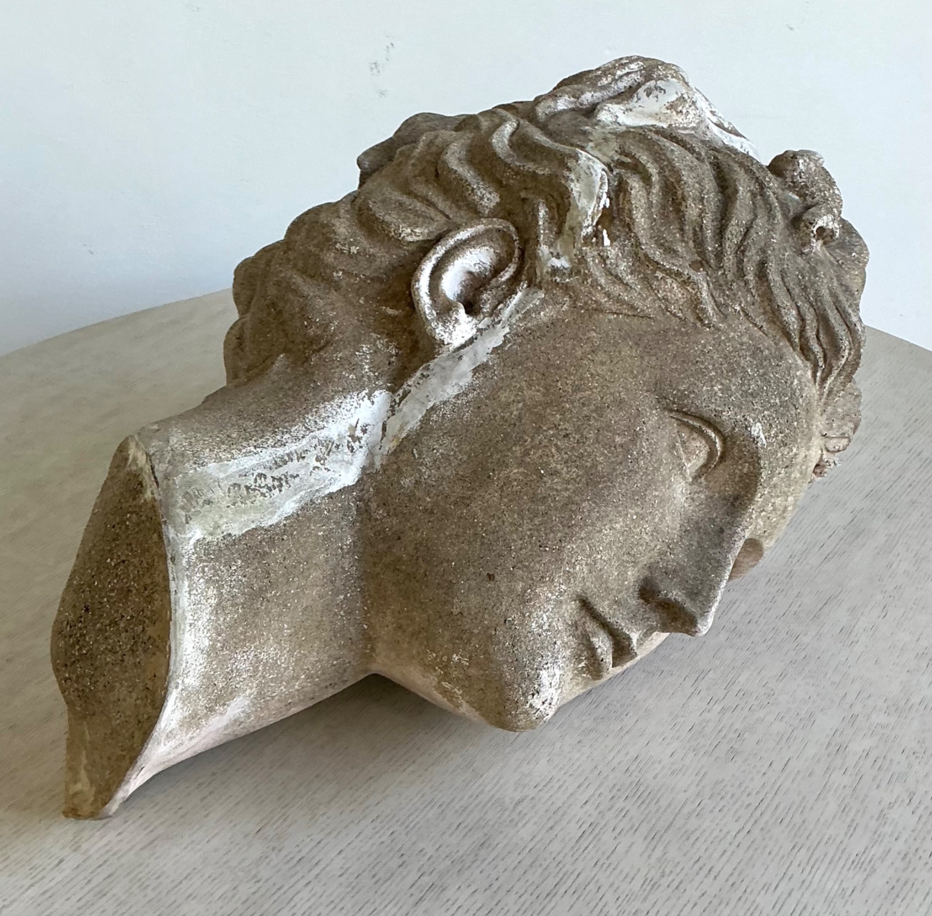 Vintage Greco Roman Patinated Resin Head Sculpture - Top view