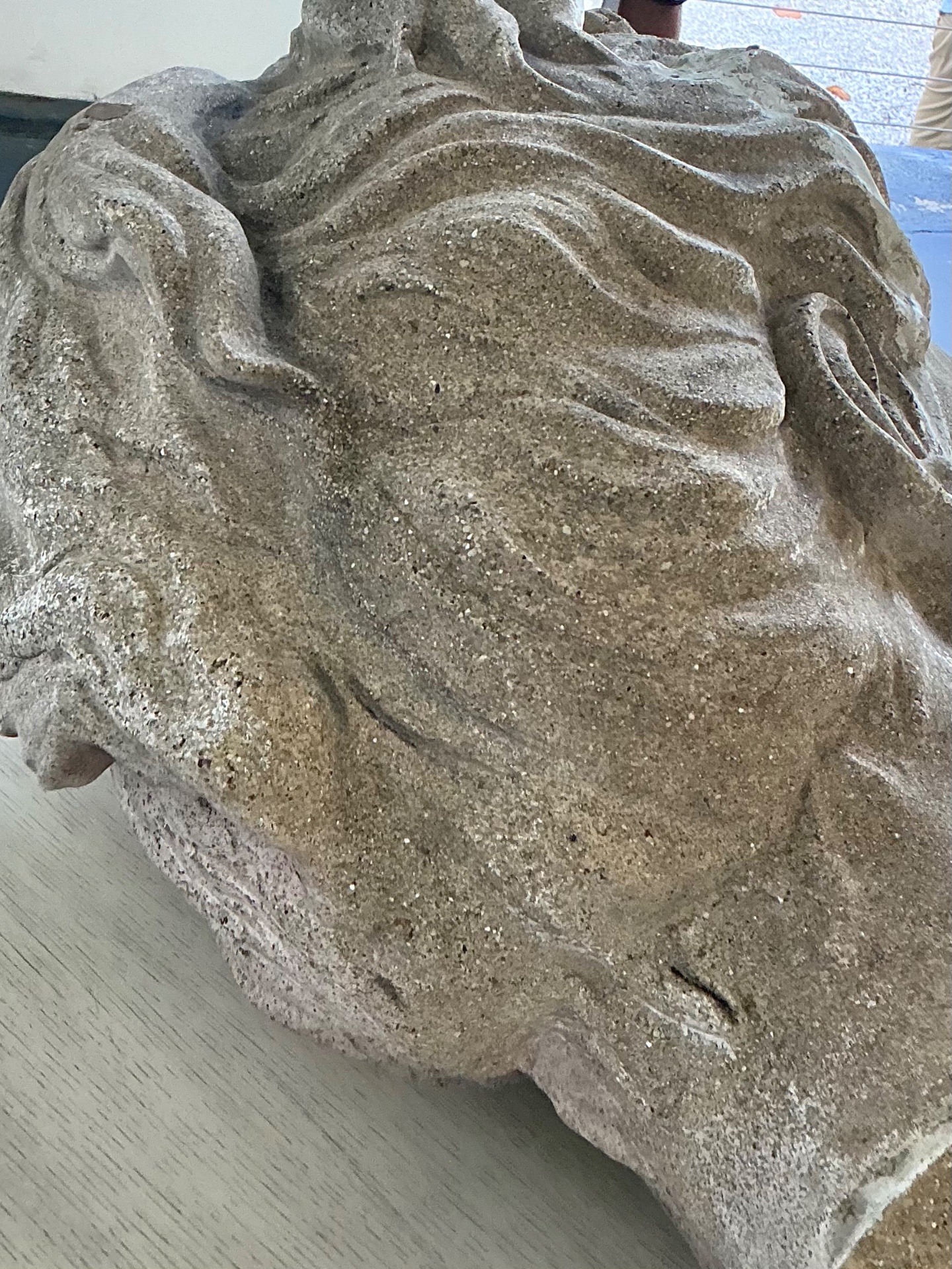 Vintage Greco Roman Patinated Resin Head Sculpture - Side view