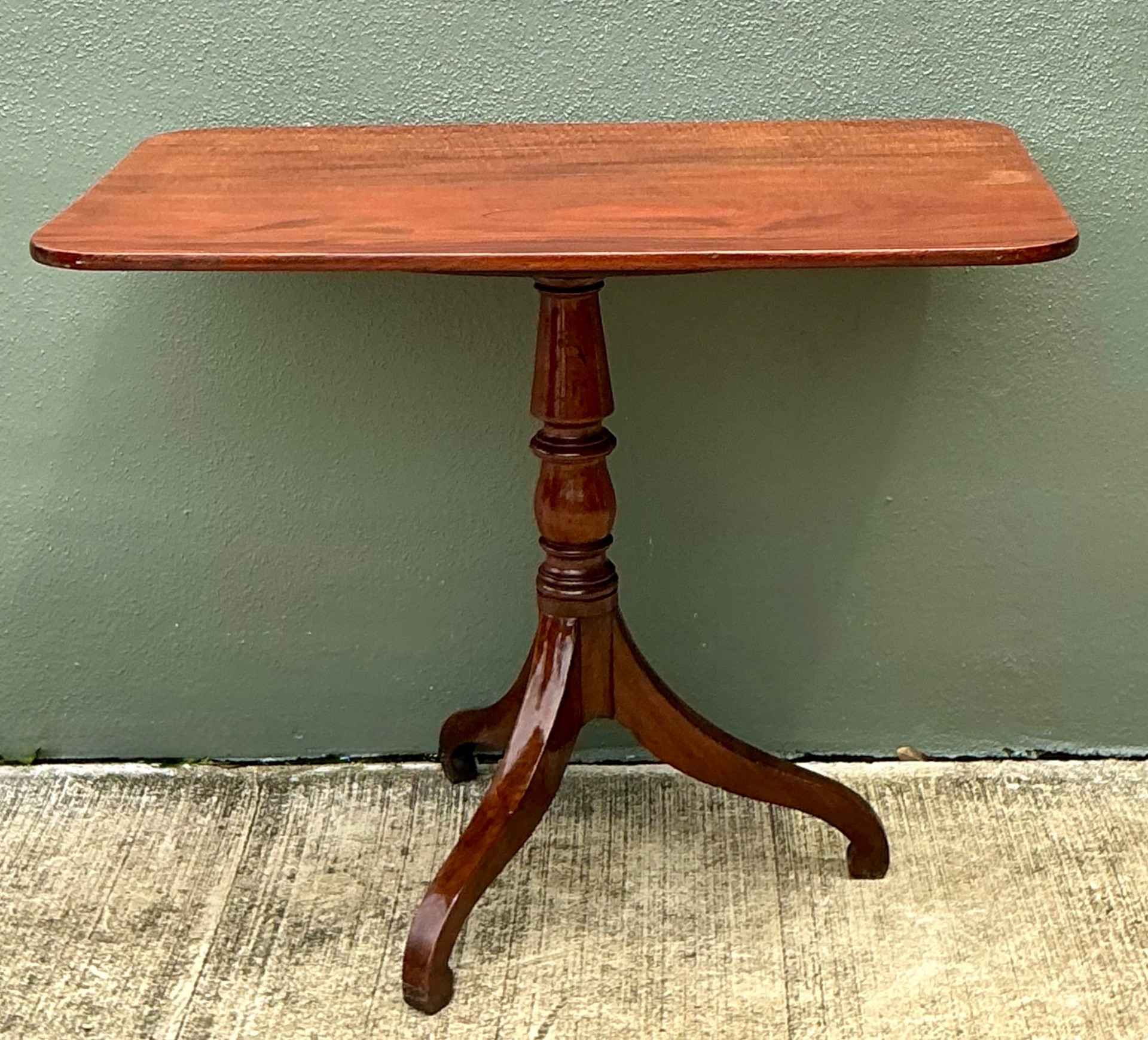 Vintage George 111 Mahogany Tripod Side Table - Back view