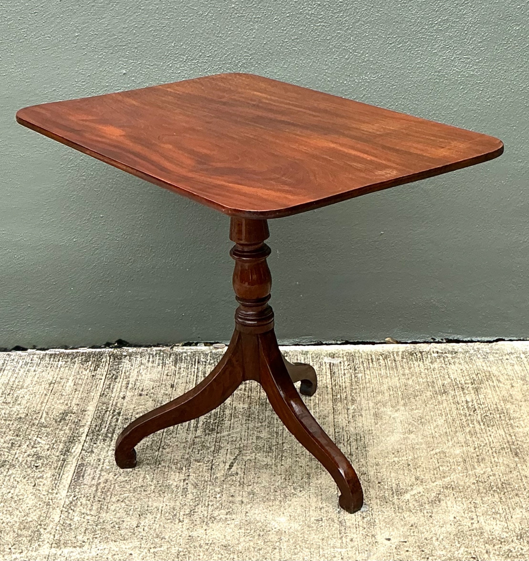 Vintage George 111 Mahogany Tripod Side Table - Side view