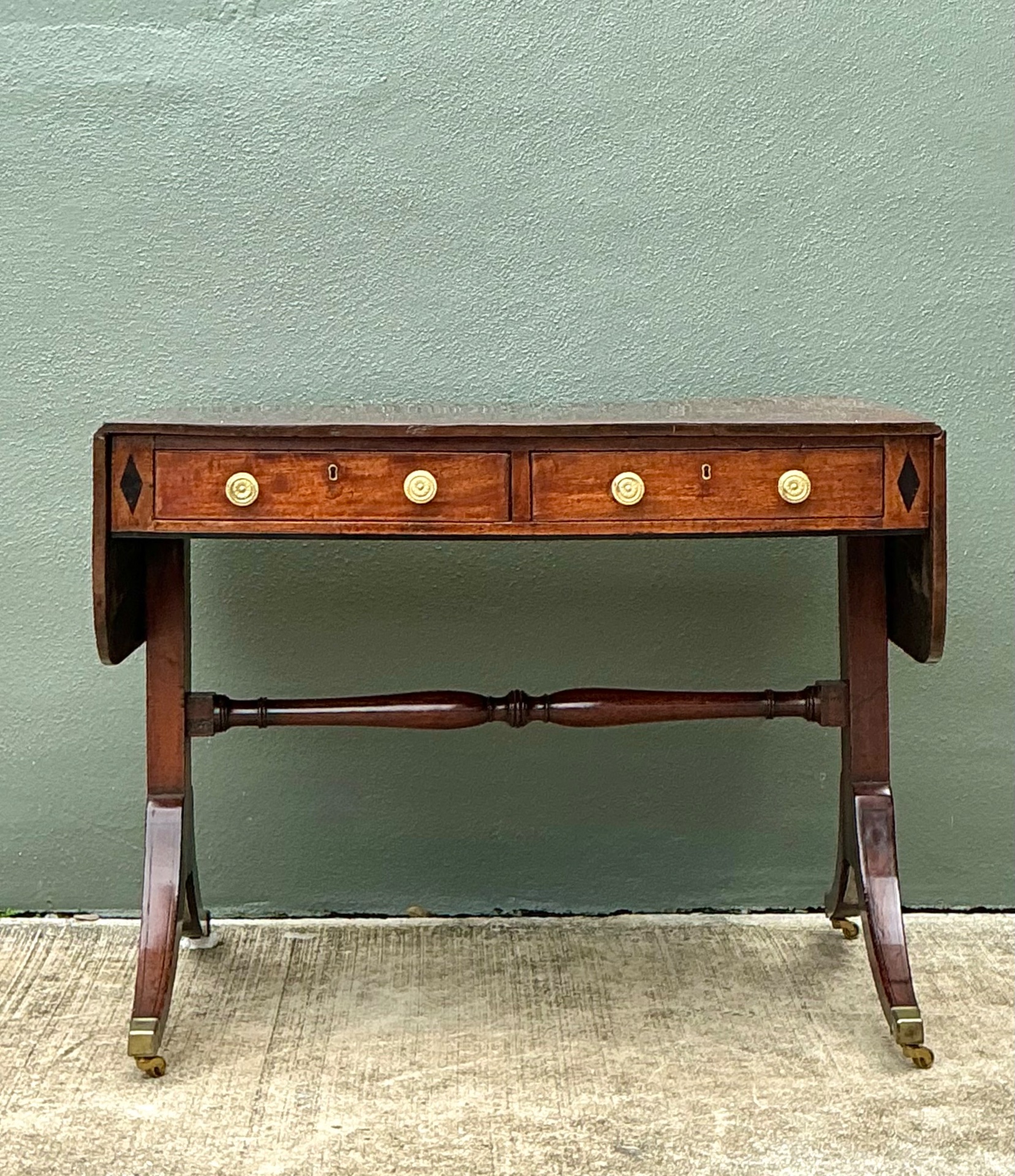 Vintage Sheraton Drop Leaf Sofa Table - Back view