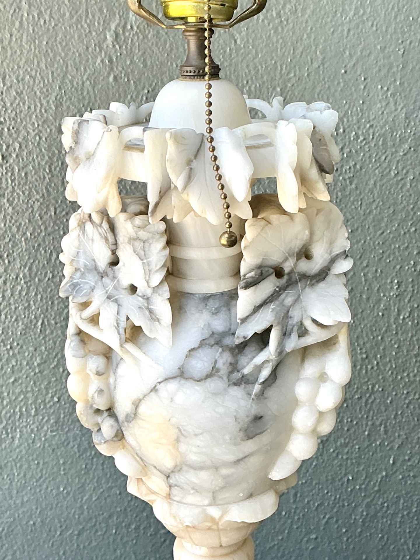 Vintage Carved Alabaster Lamp - Back view