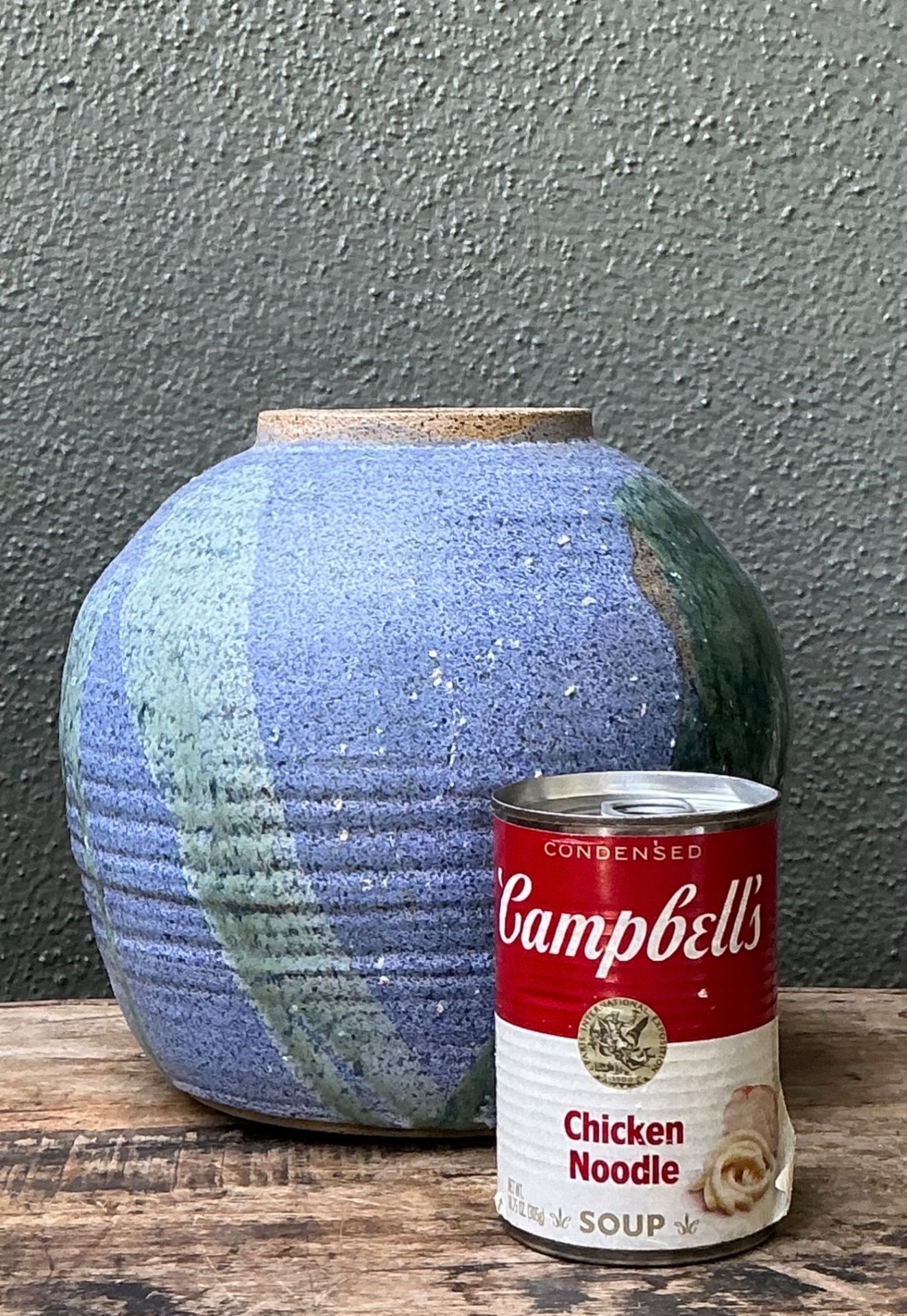 Vintage Drip Glaze Ceramic Vase - Side view