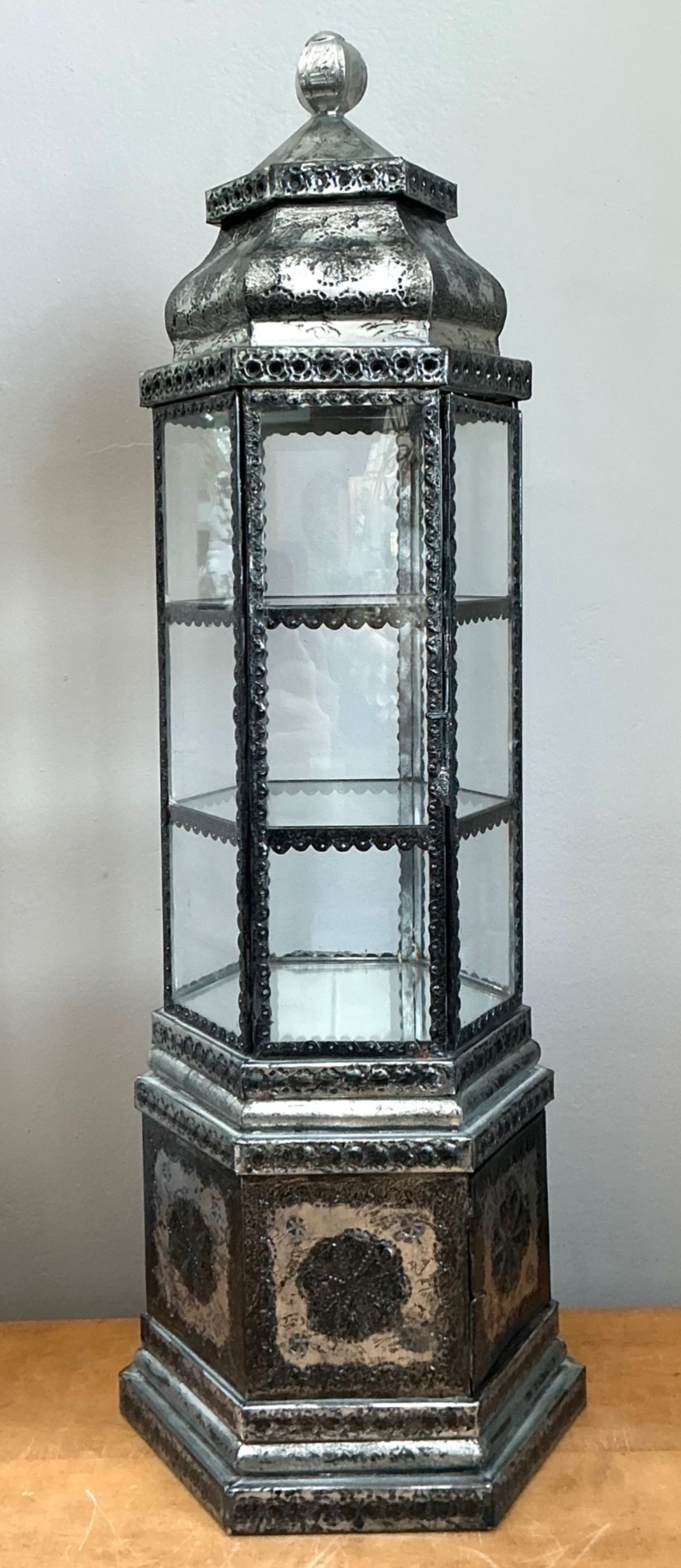 Ornate Metal and Glass Showcase - Side view