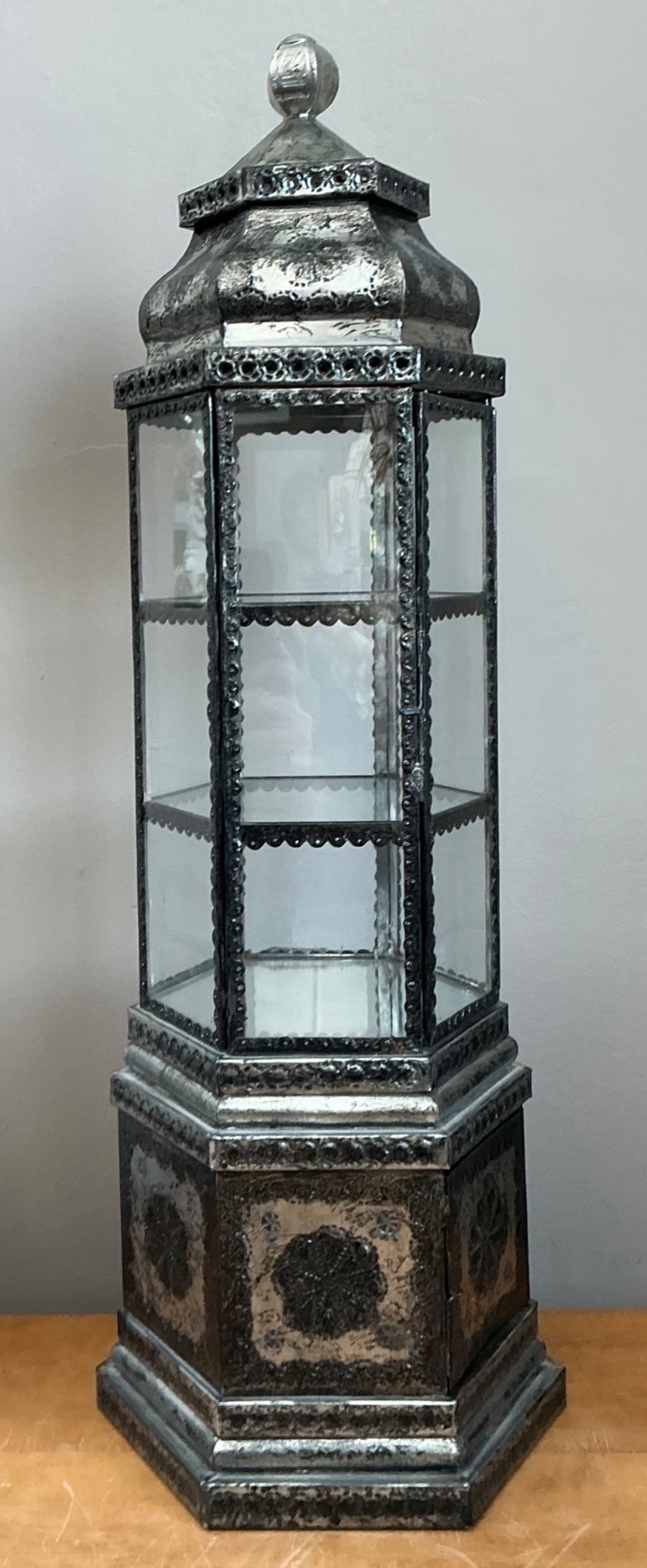 Ornate Metal and Glass Showcase - Detail view